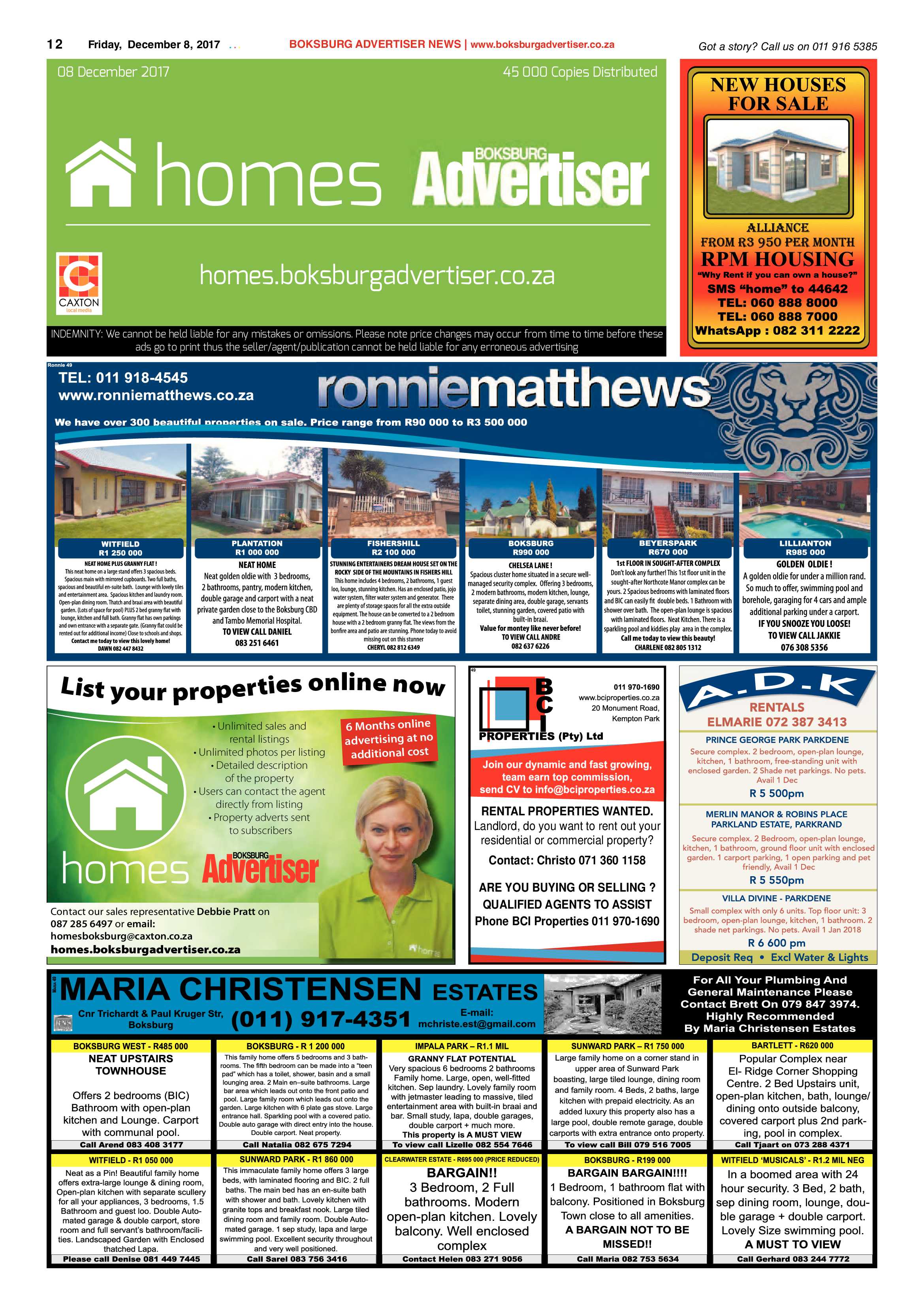 Boksburg Advertiser 05 December 2017 page 12