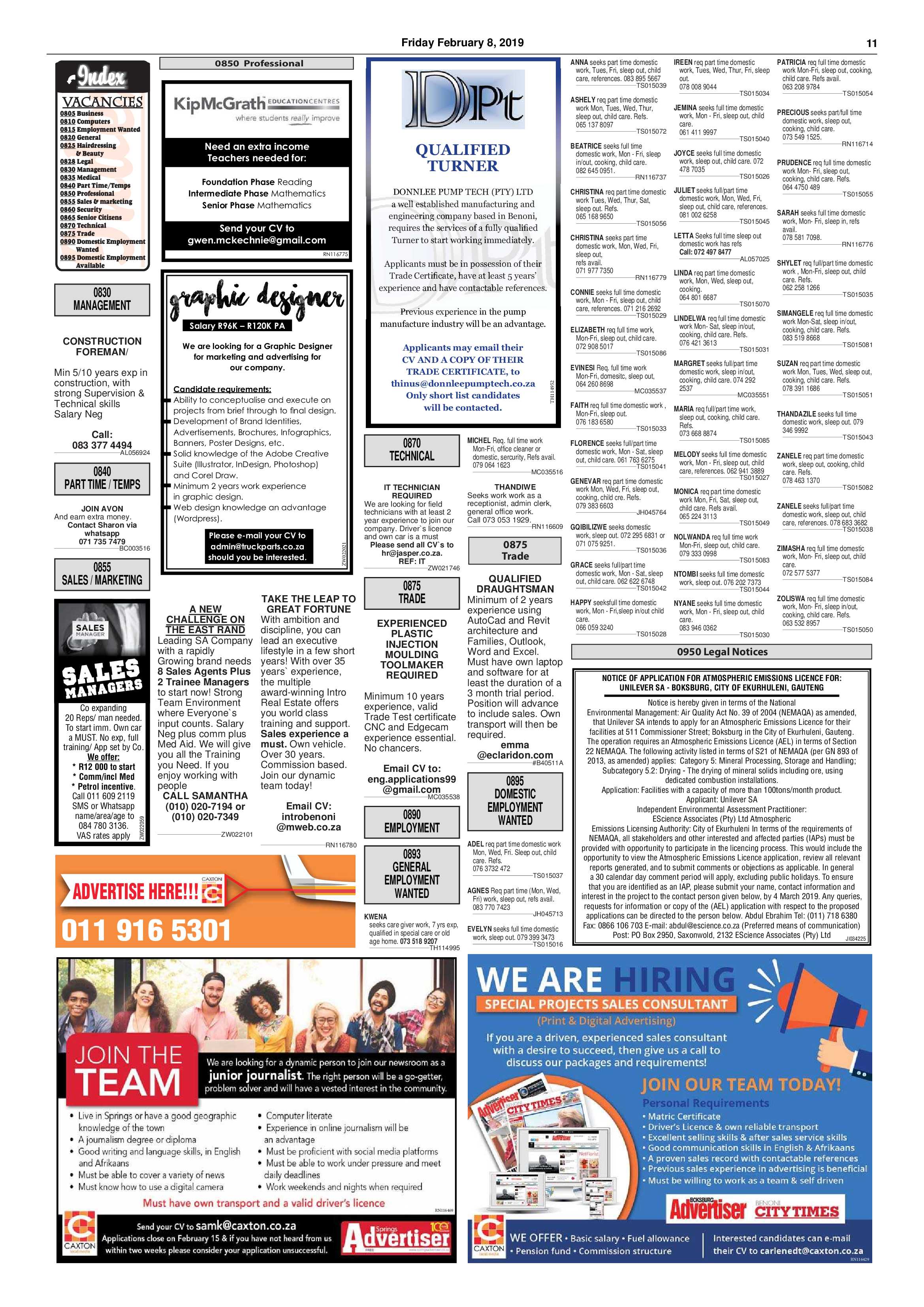 Boksburg Advertiser 05 February 2019 page 11
