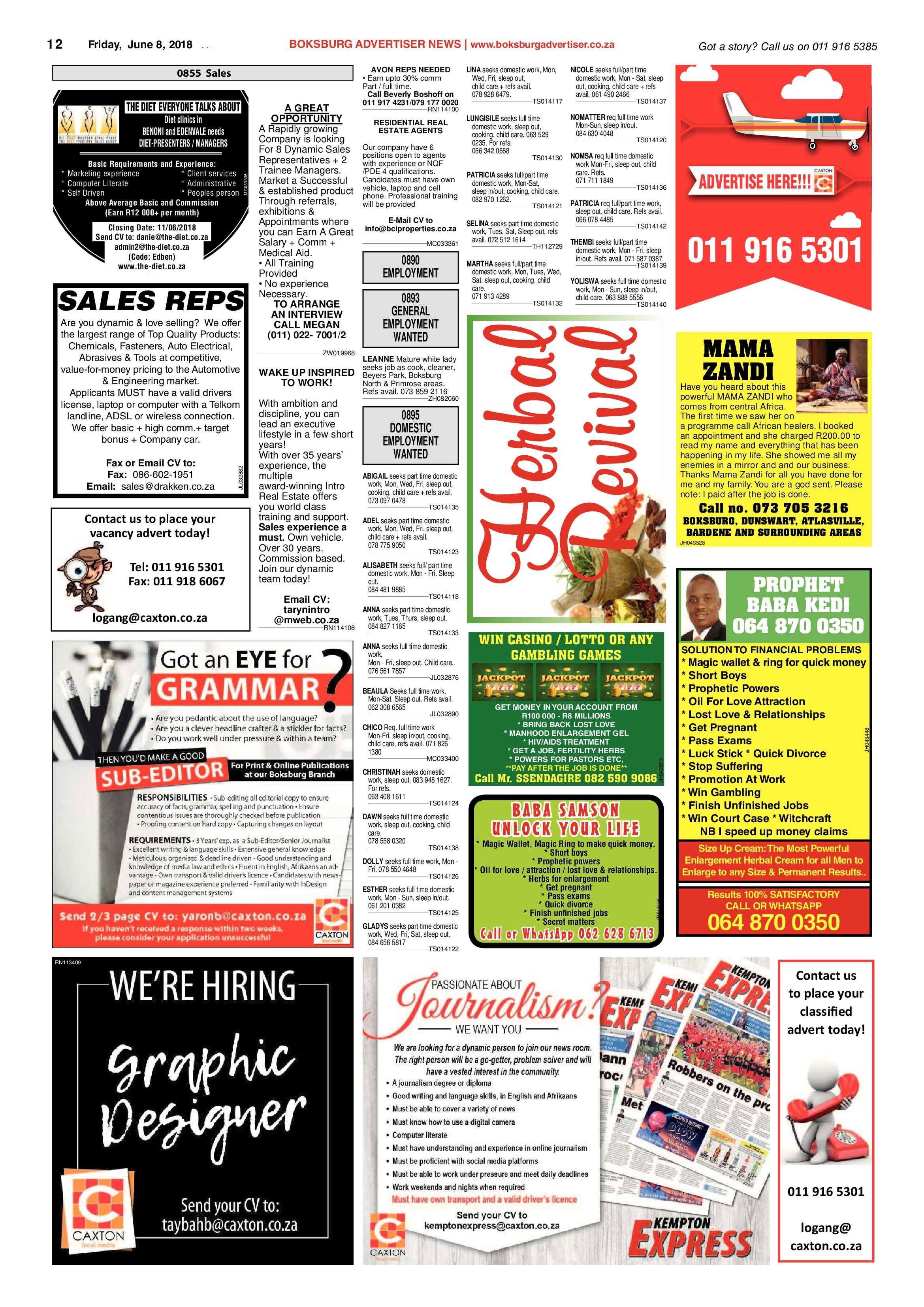 Boksburg Advertiser 05 June 2018 page 12