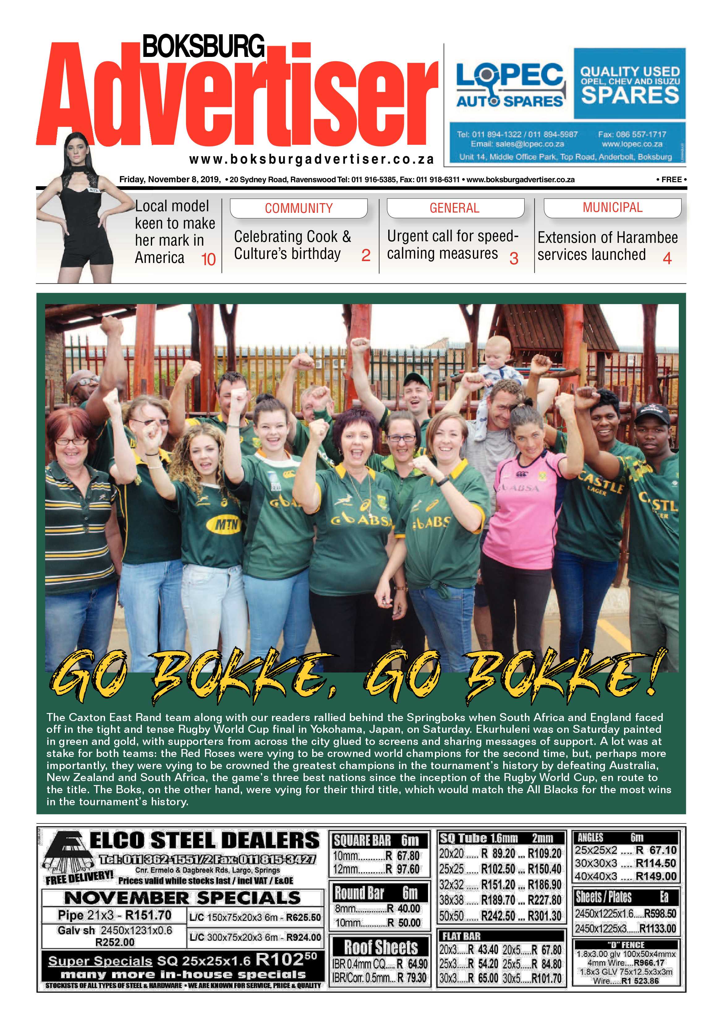 Boksburg Advertiser 05 November 2019 page 1