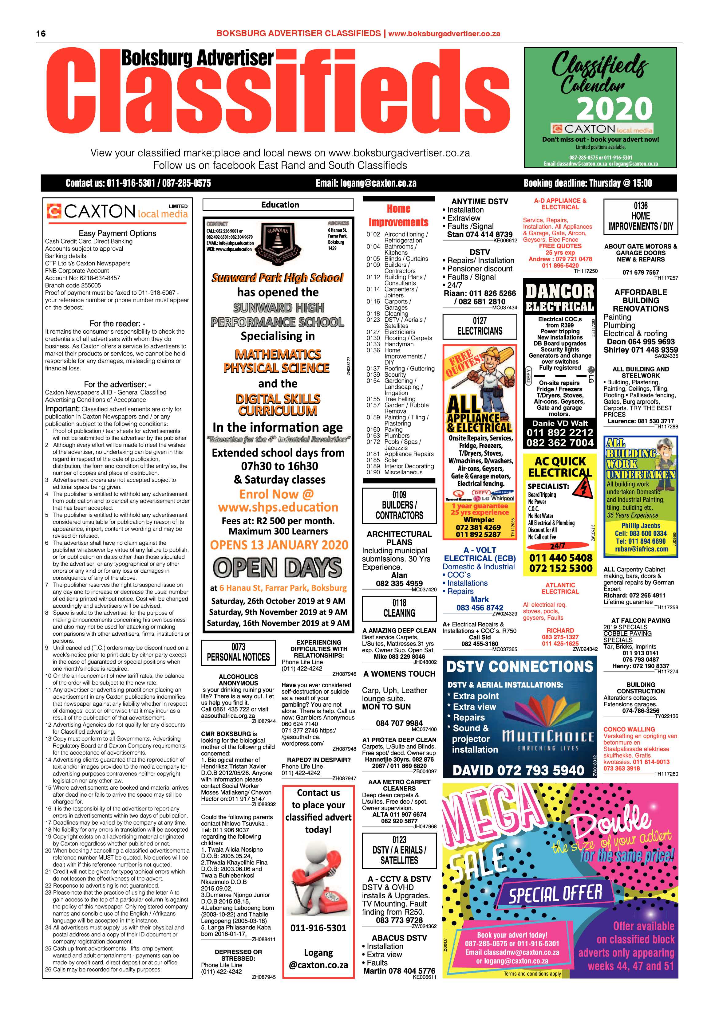 Boksburg Advertiser 05 November 2019 page 16