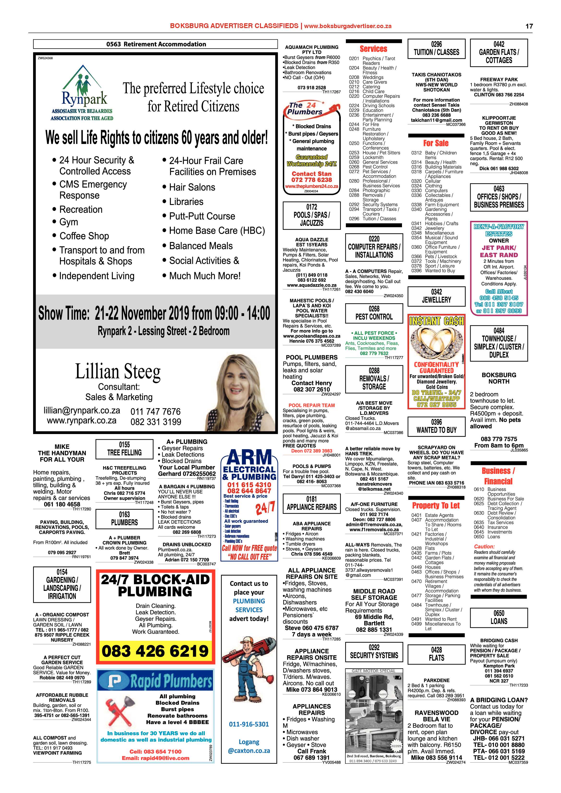 Boksburg Advertiser 05 November 2019 page 17