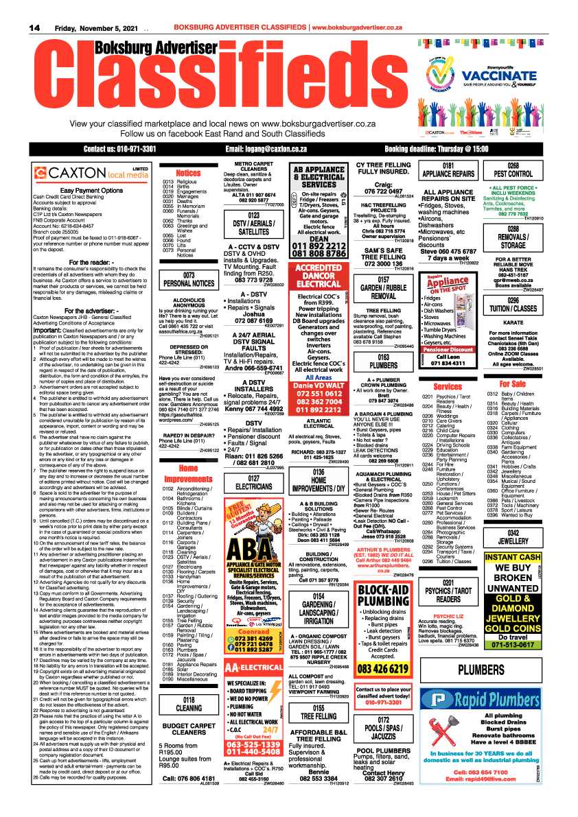 Boksburg Advertiser 05 November 2021 page 14