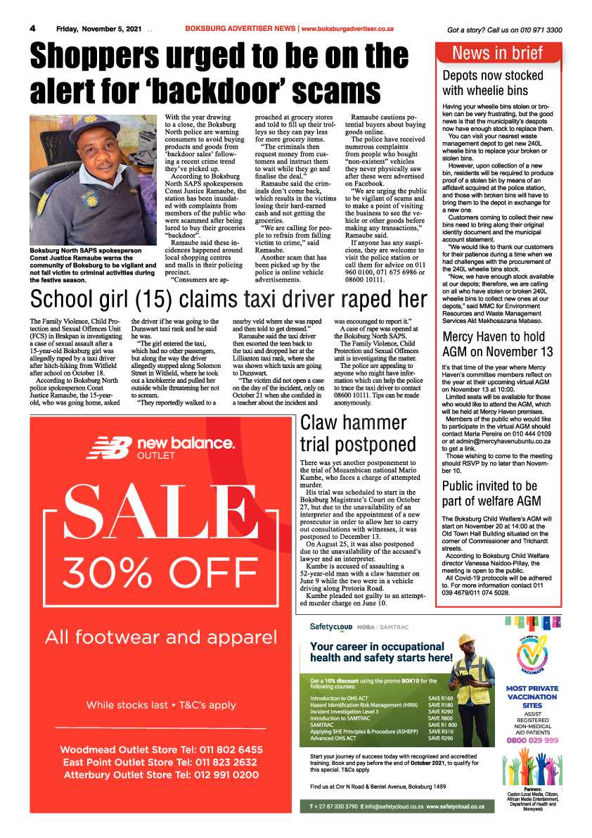 Boksburg Advertiser 05 November 2021 page 4