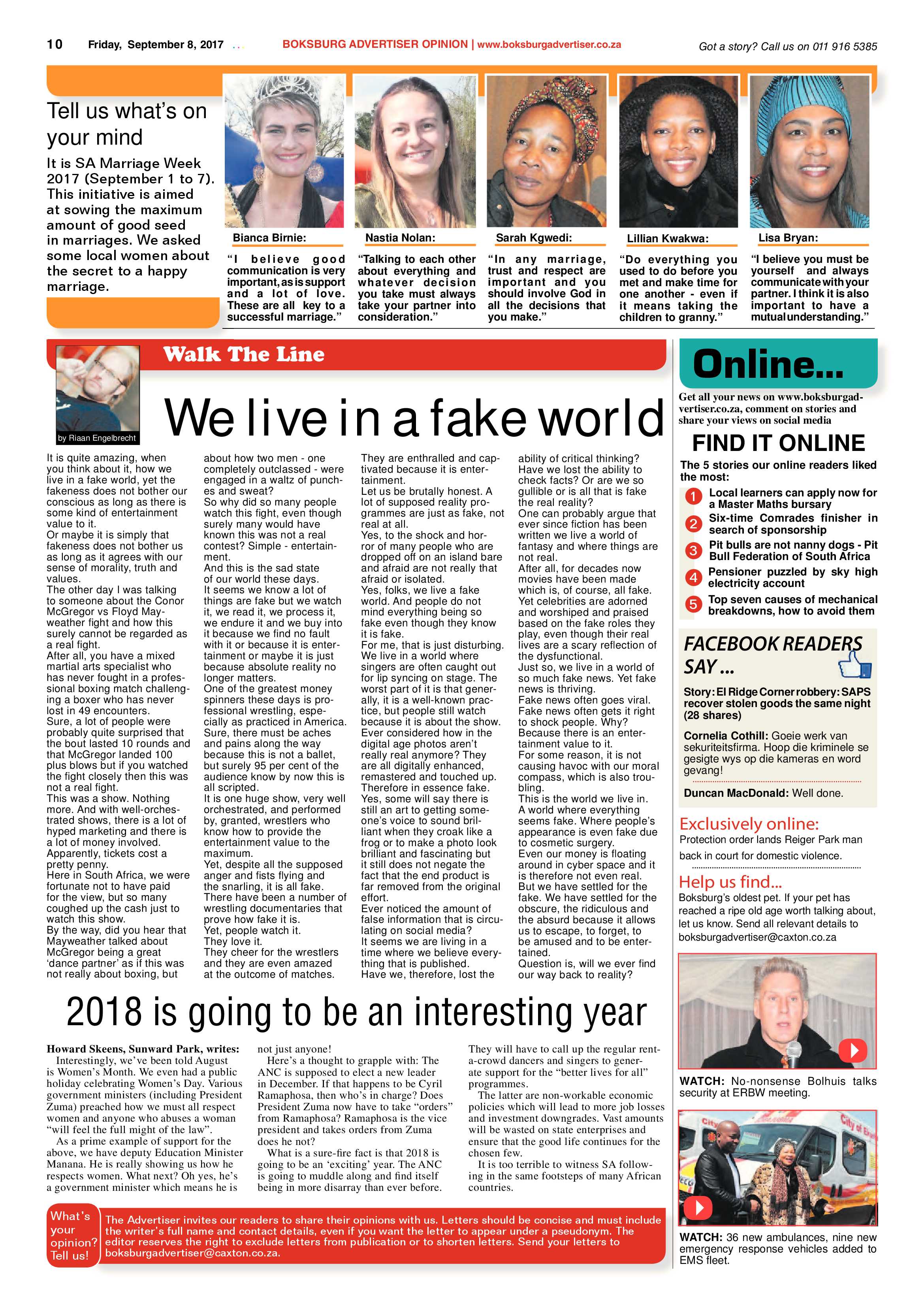 Boksburg Advertiser 05 September 2017 page 10