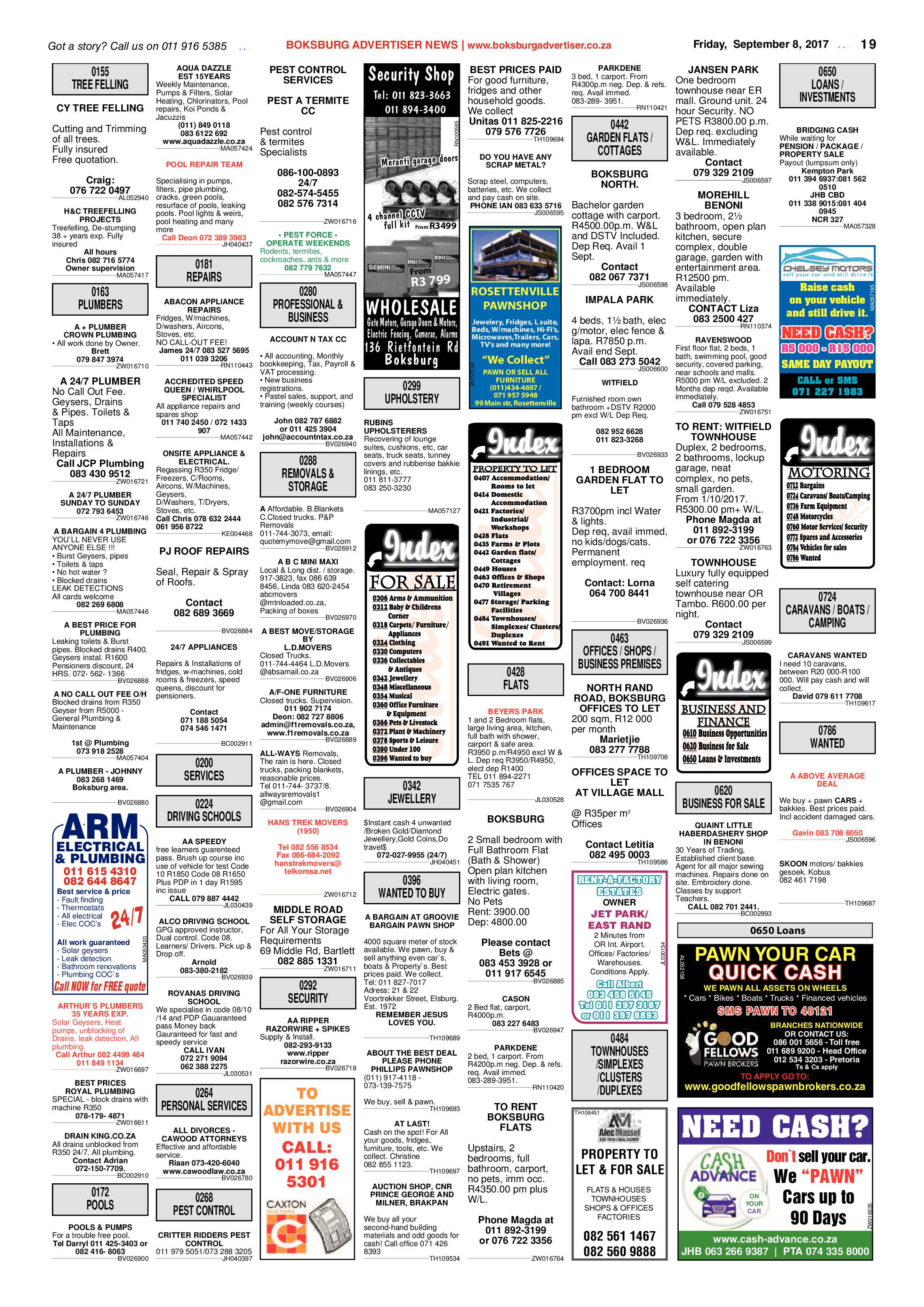 Boksburg Advertiser 05 September 2017 page 19