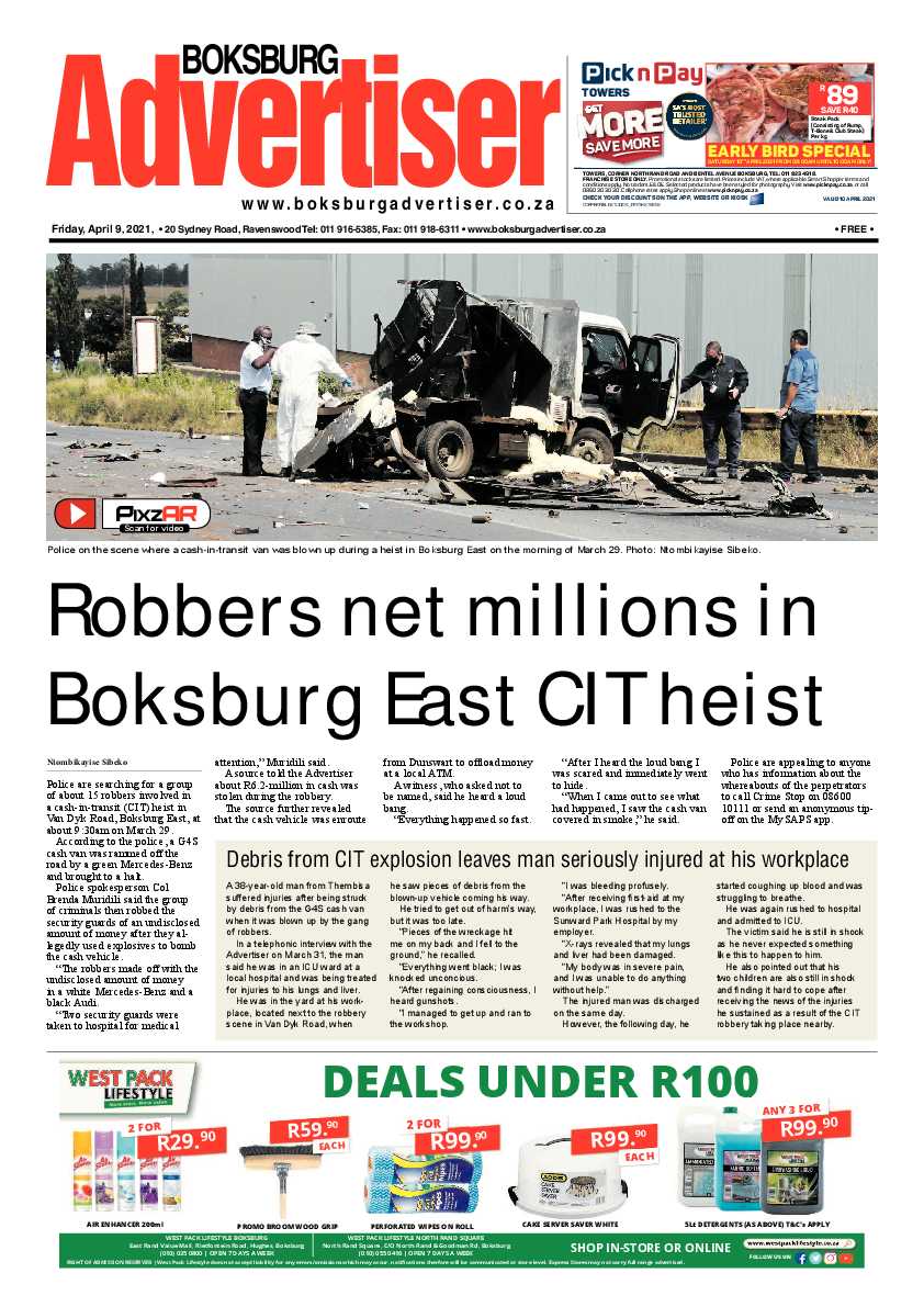 Boksburg Advertiser  06 April 2021 page 1