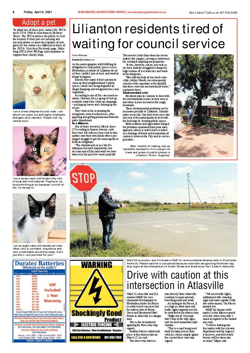 Boksburg Advertiser  06 April 2021 page 4