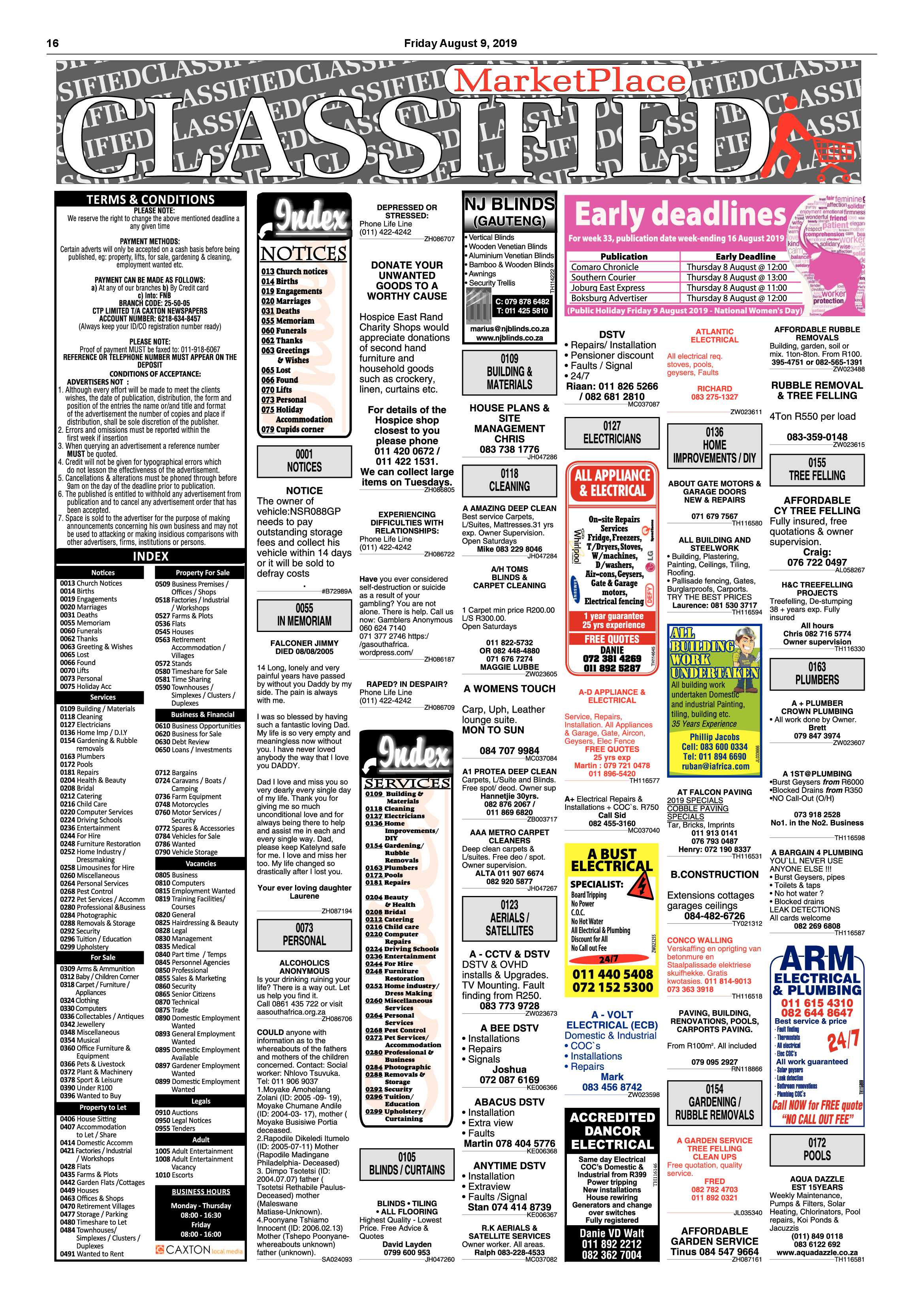 Boksburg Advertiser 06 August 2019 page 16