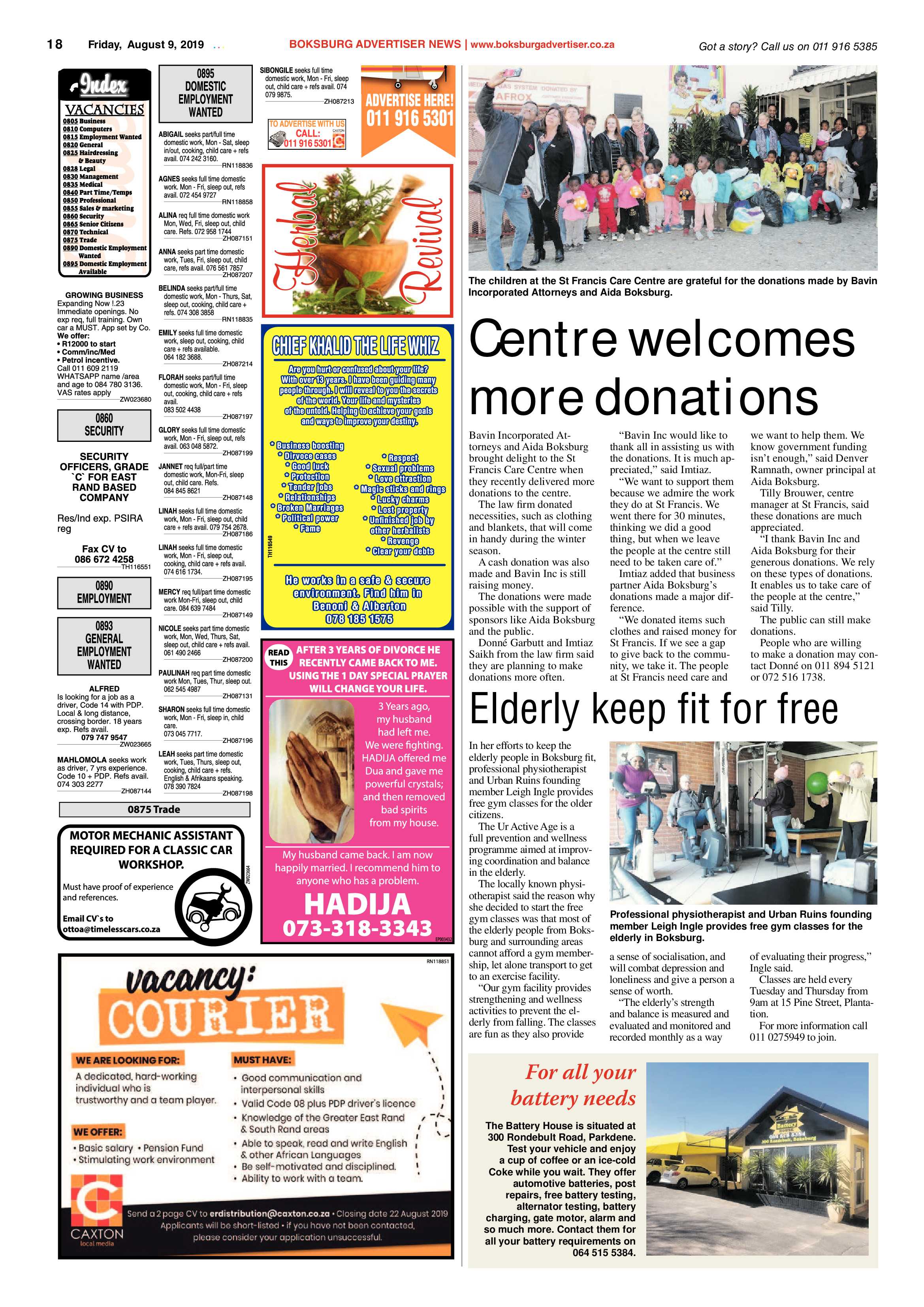 Boksburg Advertiser 06 August 2019 page 18