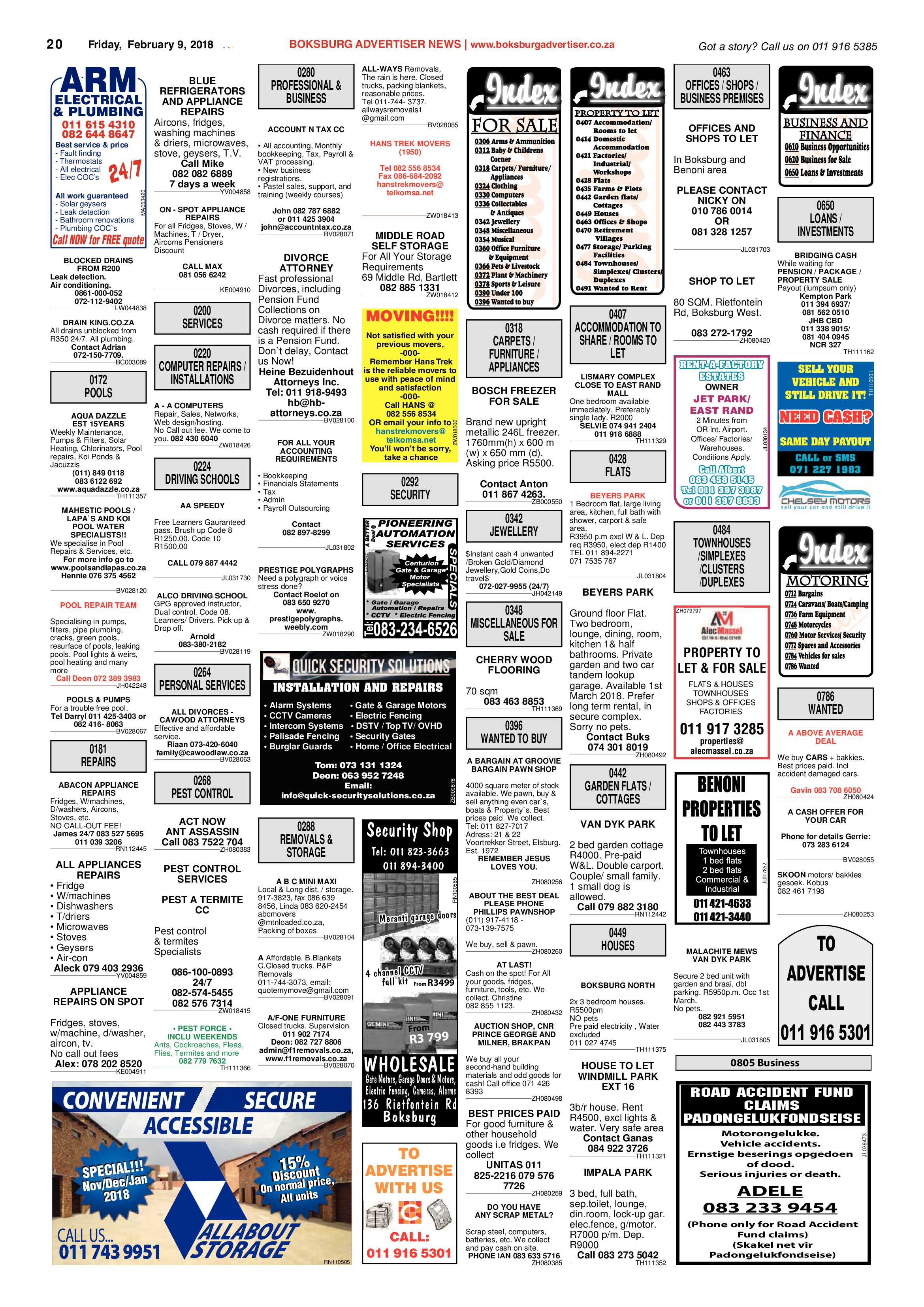 Boksburg Advertiser 06 February 2018 page 20