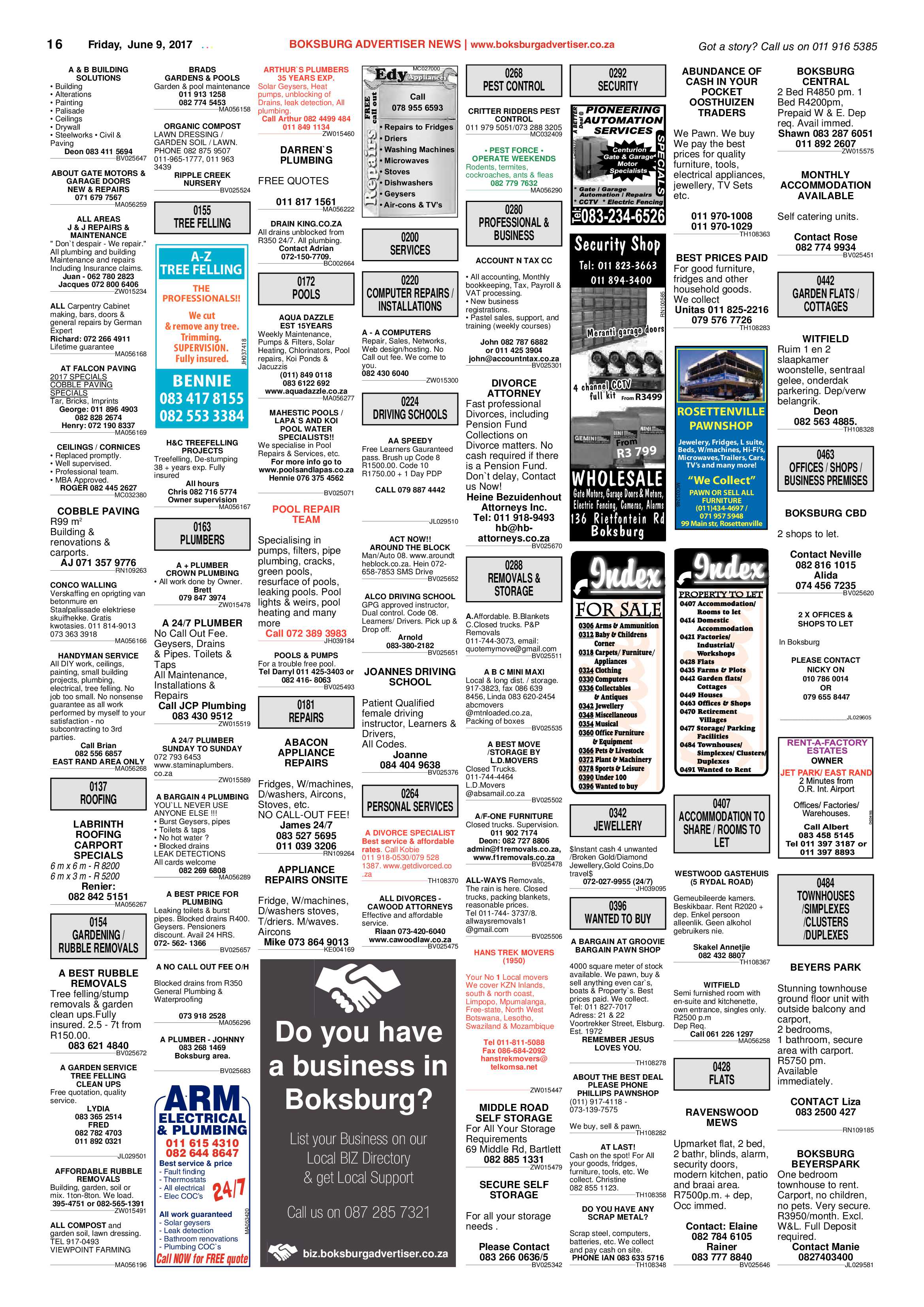 Boksburg Advertiser 06 June 2017 page 16