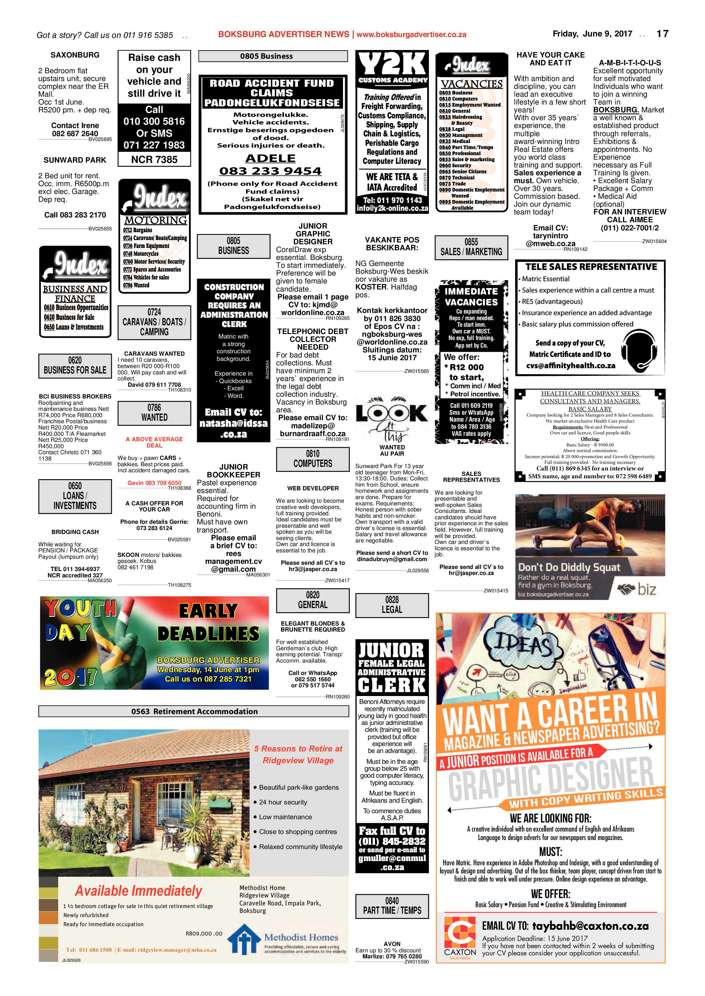Boksburg Advertiser 06 June 2017 page 17