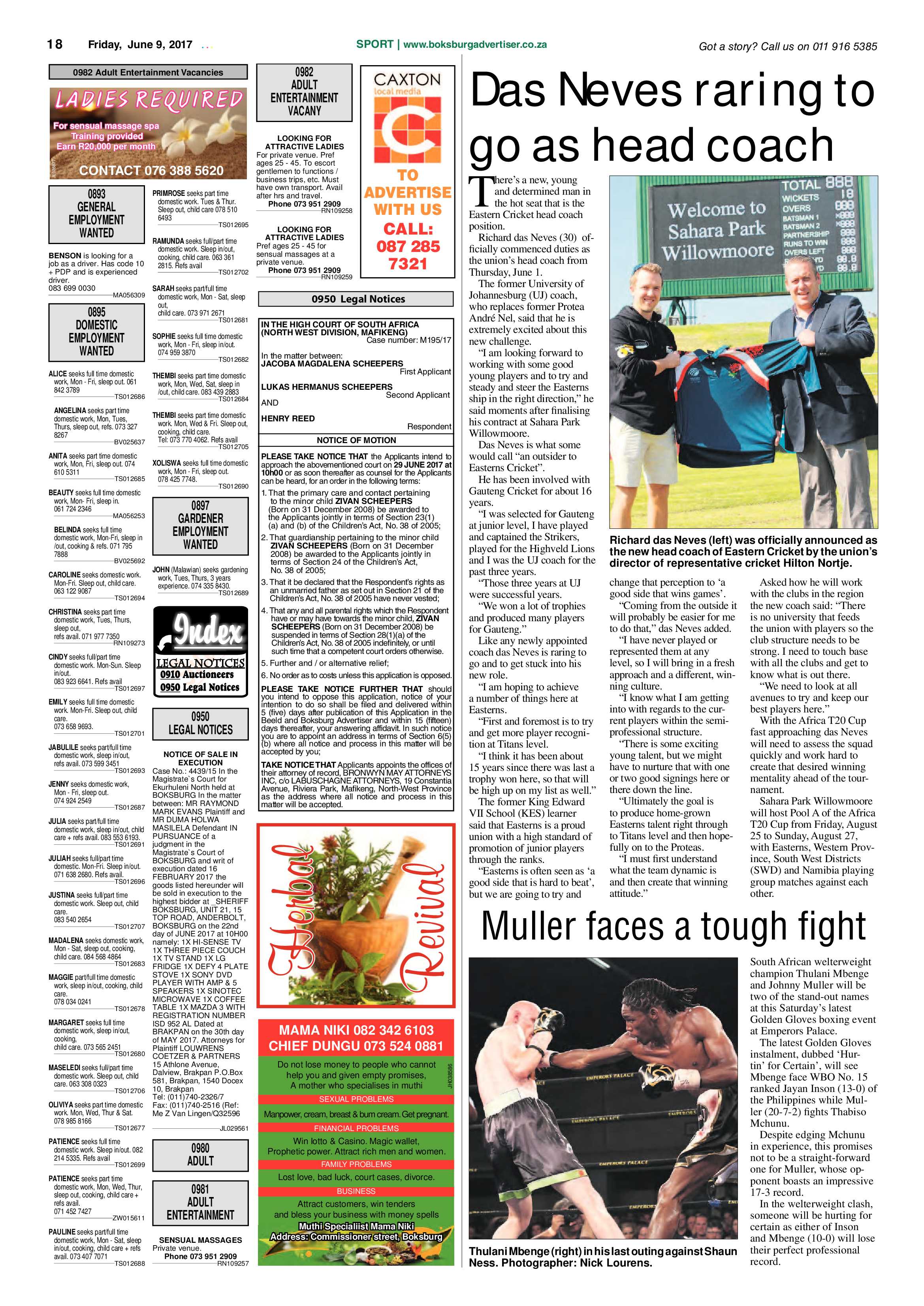 Boksburg Advertiser 06 June 2017 page 18