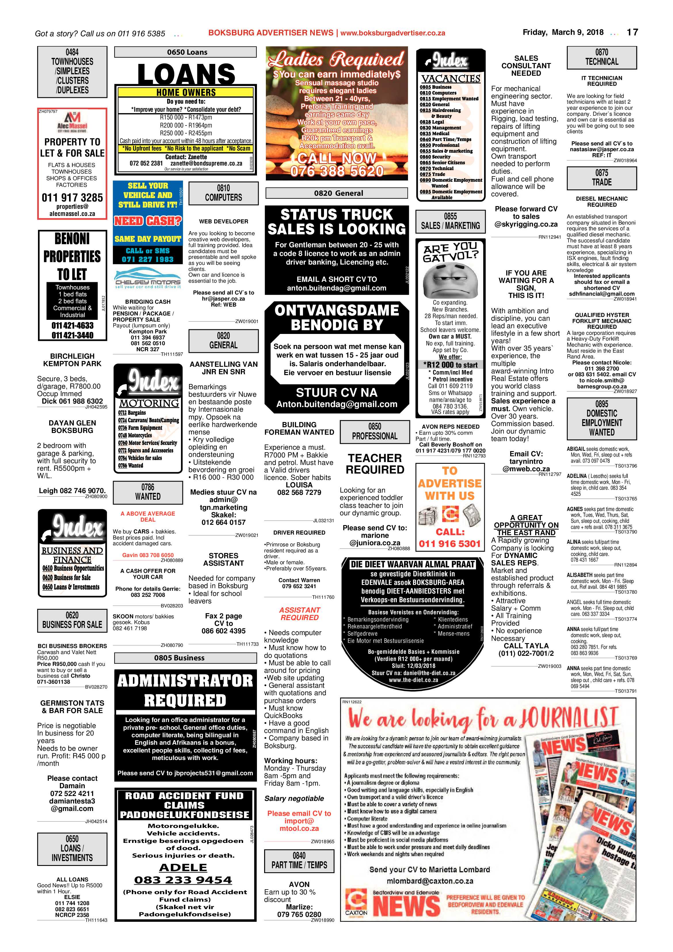 Boksburg Advertiser 06 March 2018 page 17