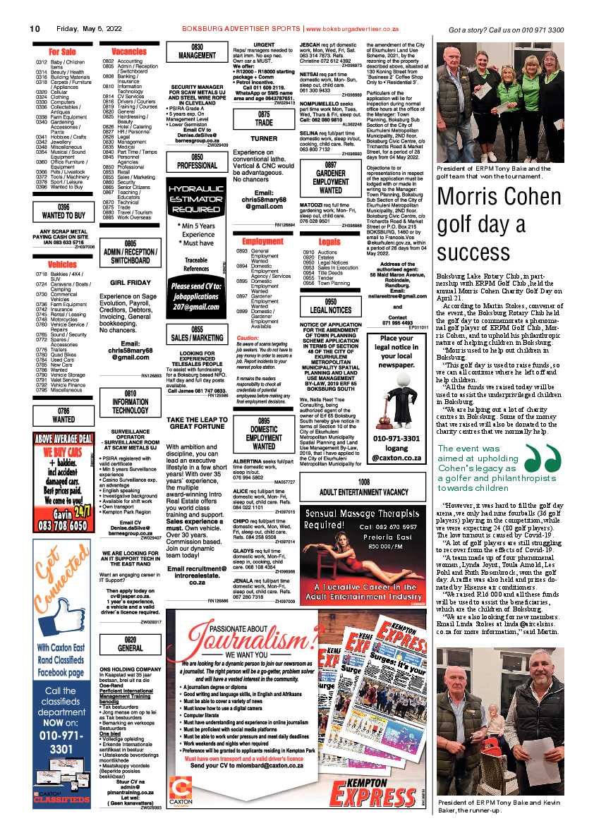 Boksburg Advertiser 06 May 2022 page 10
