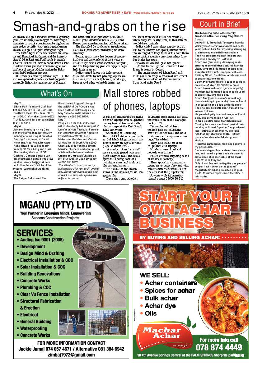 Boksburg Advertiser 06 May 2022 page 4