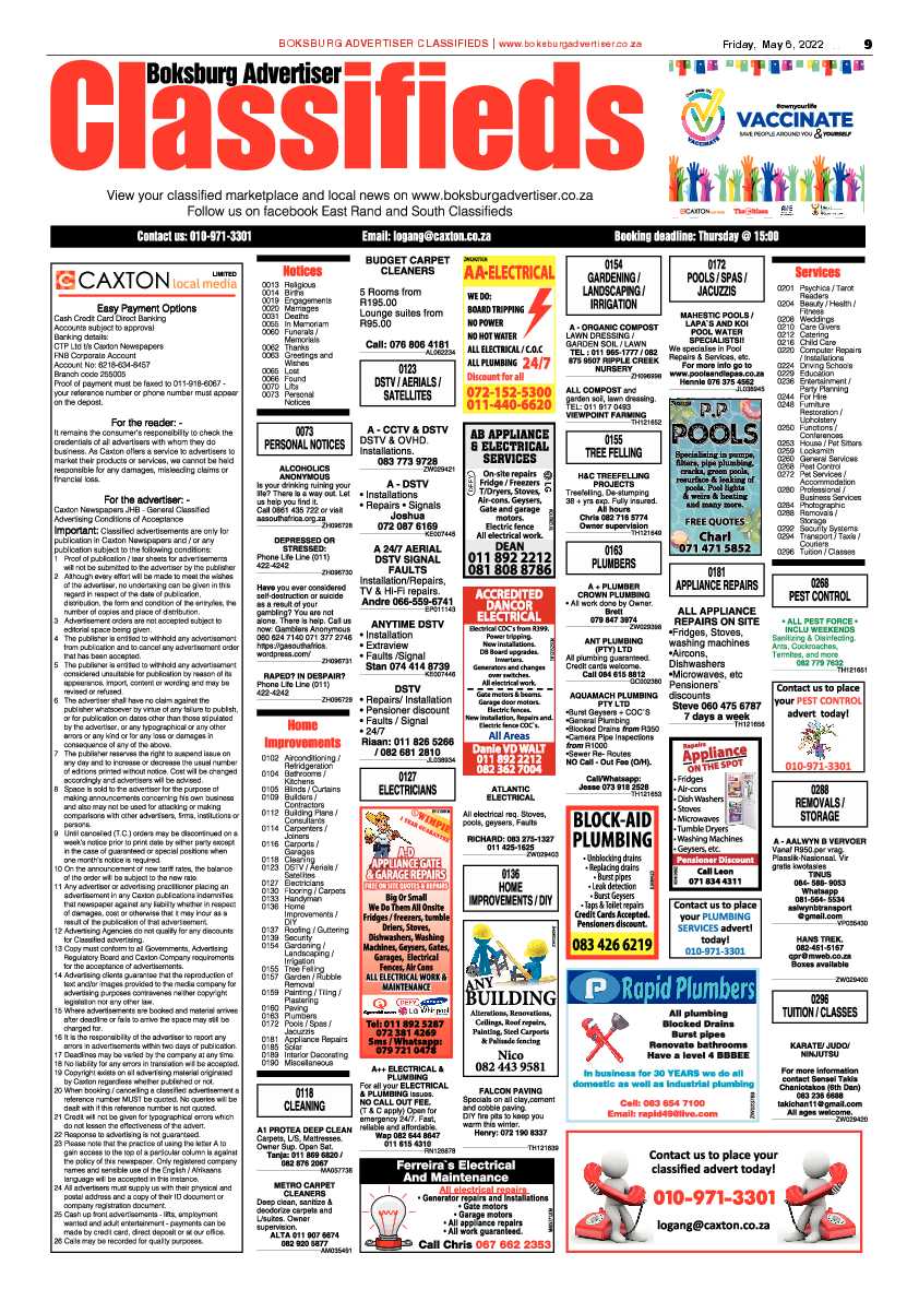Boksburg Advertiser 06 May 2022 page 9