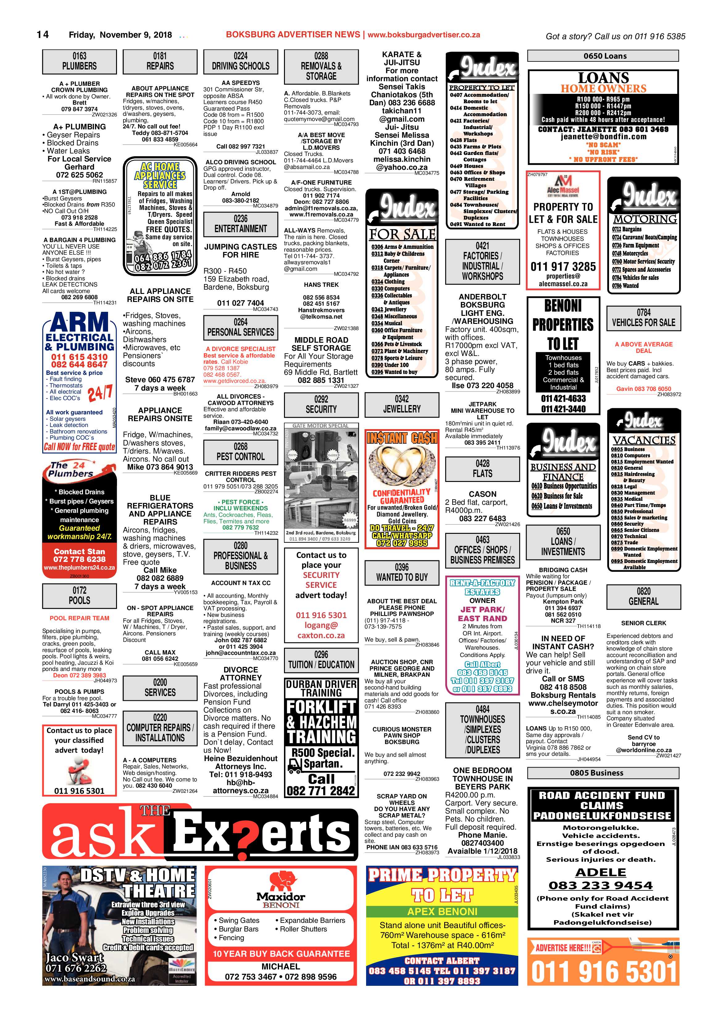 Boksburg Advertiser 06 November 2018 page 14