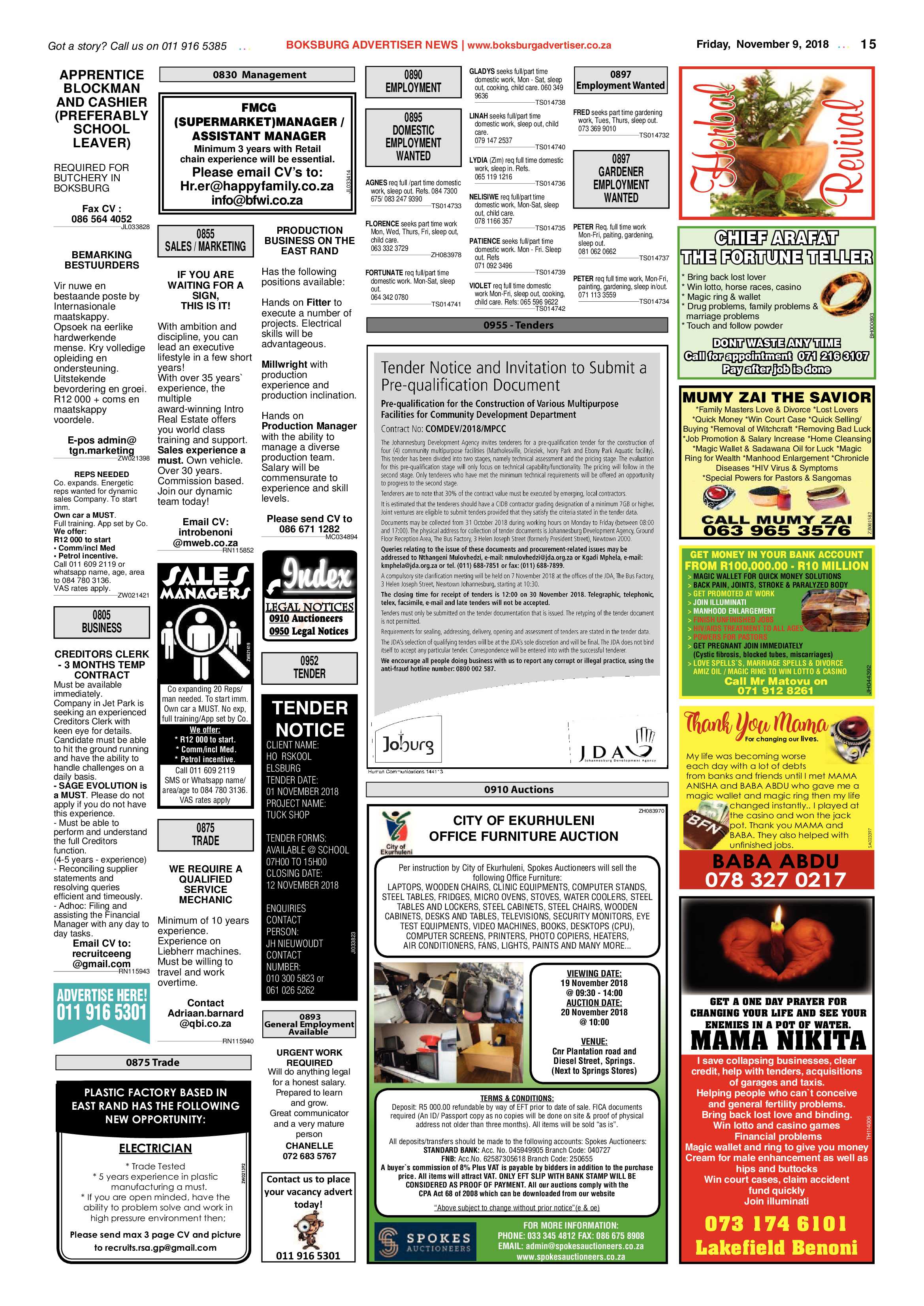 Boksburg Advertiser 06 November 2018 page 15