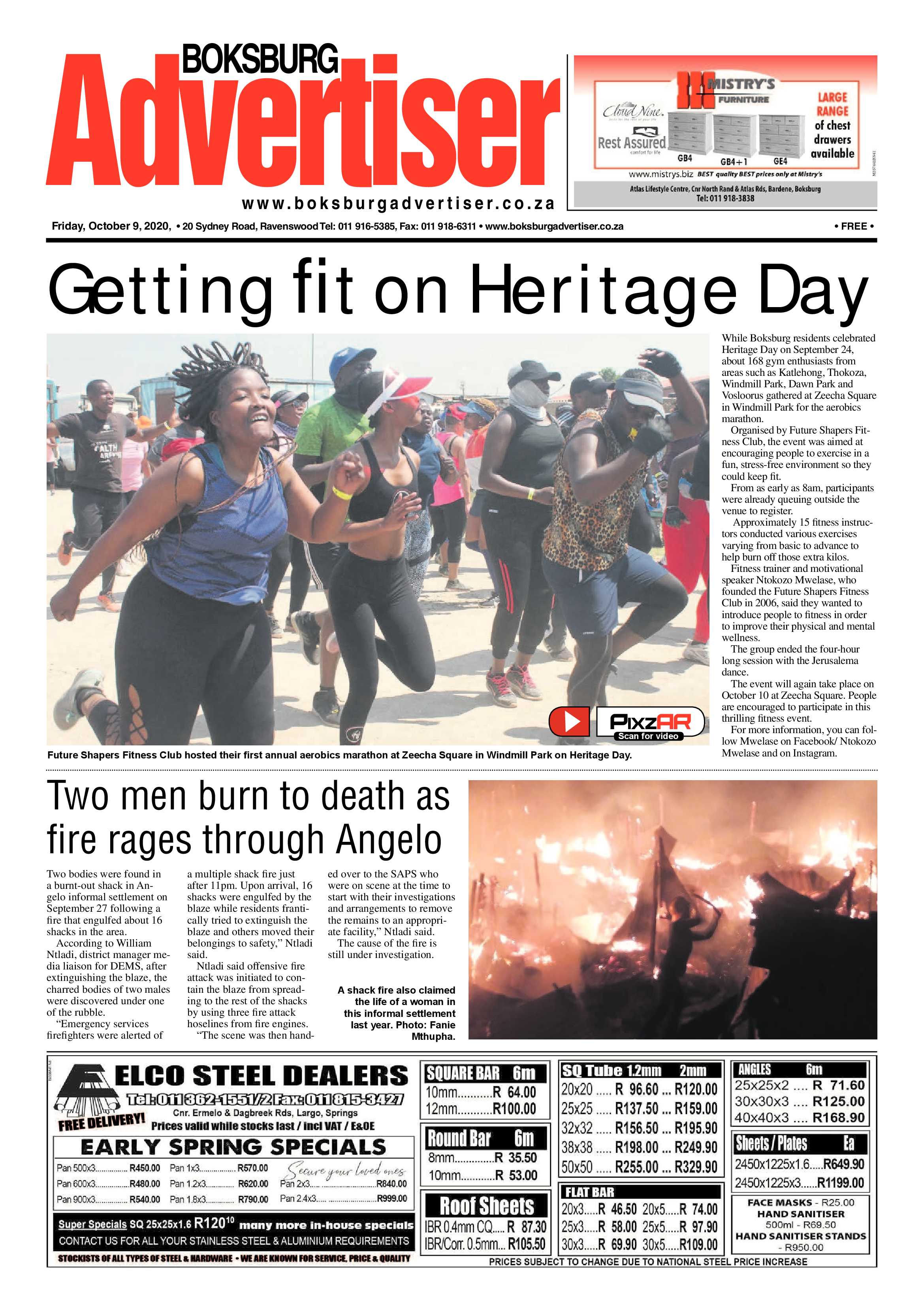 Boksburg Advertiser 06 October  2020 page 1