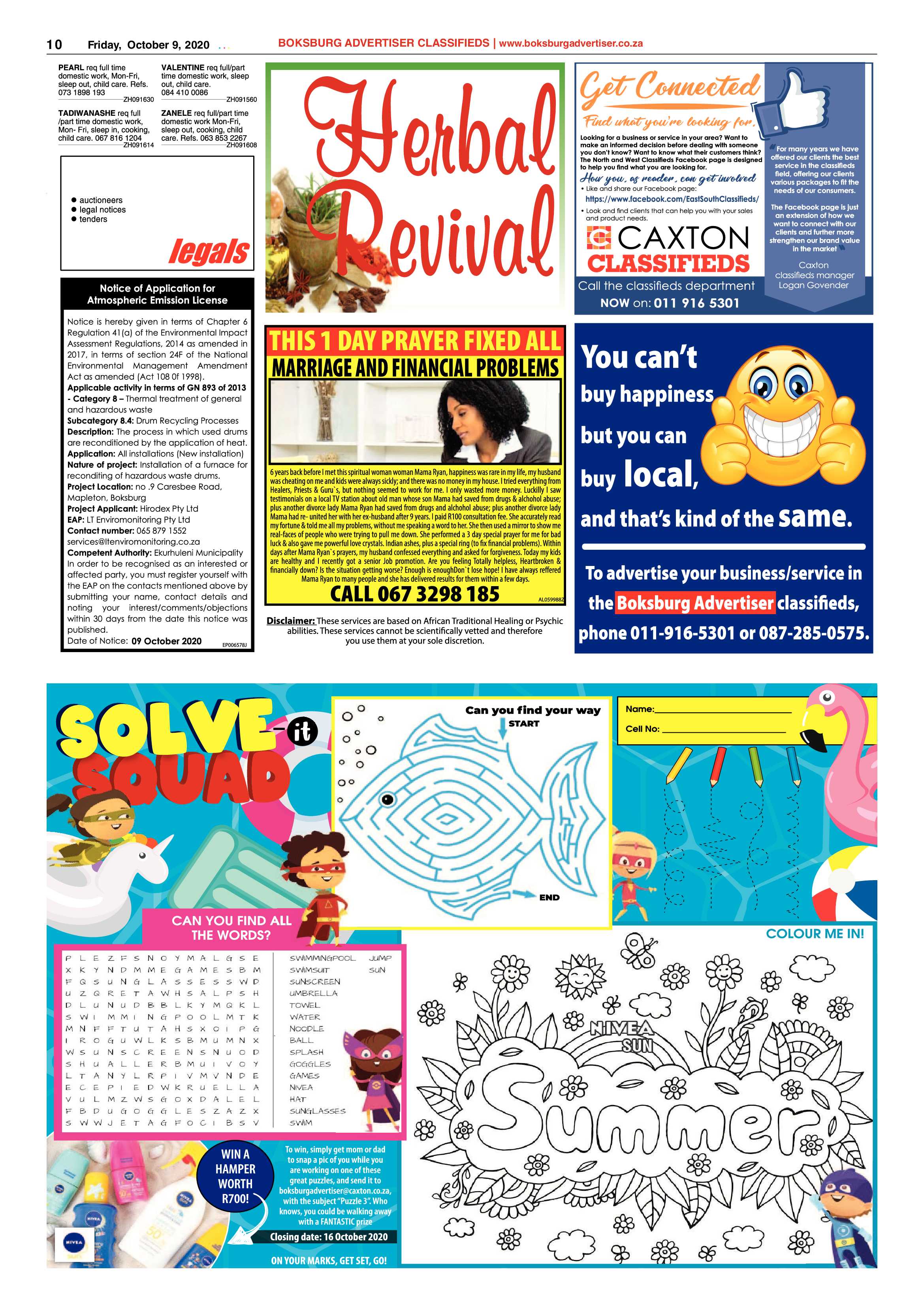 Boksburg Advertiser 06 October  2020 page 10