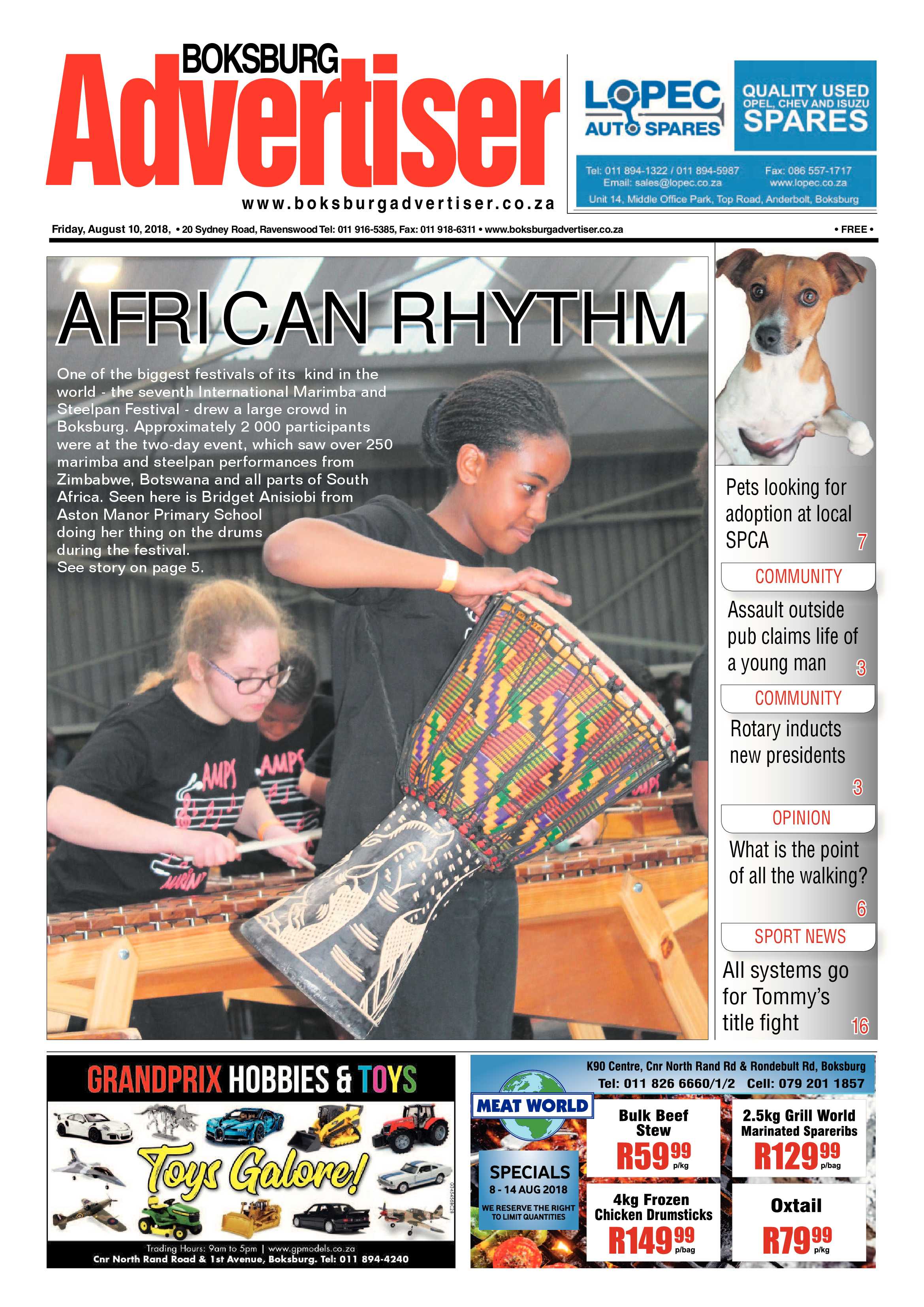 Boksburg Advertiser 07 August 2018 page 1