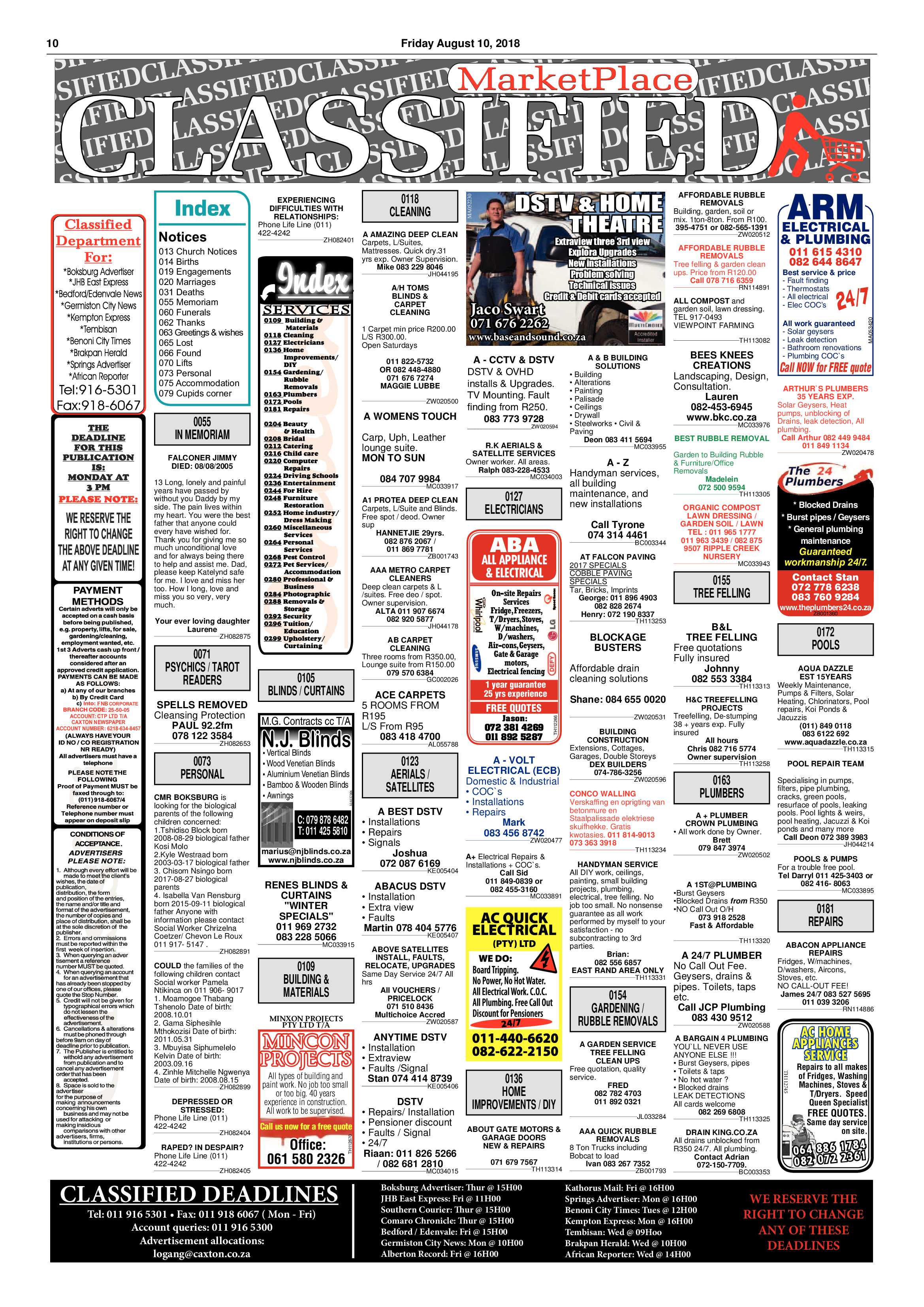 Boksburg Advertiser 07 August 2018 page 10