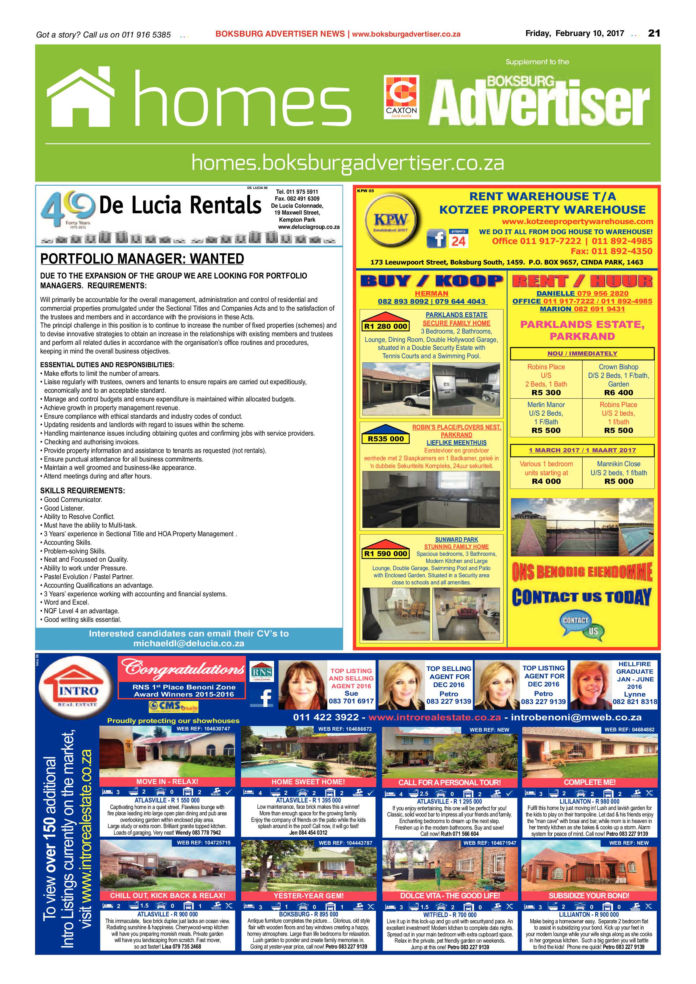 Boksburg Advertiser 07 February 2017 page 21