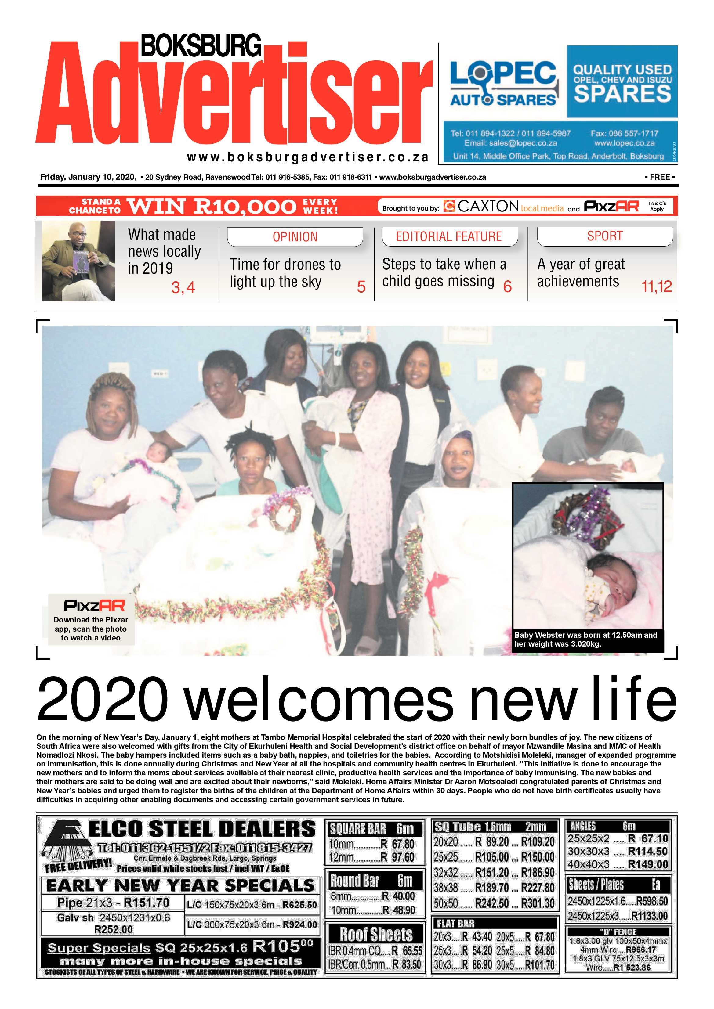 Boksburg Advertiser 07 January 2020 page 1