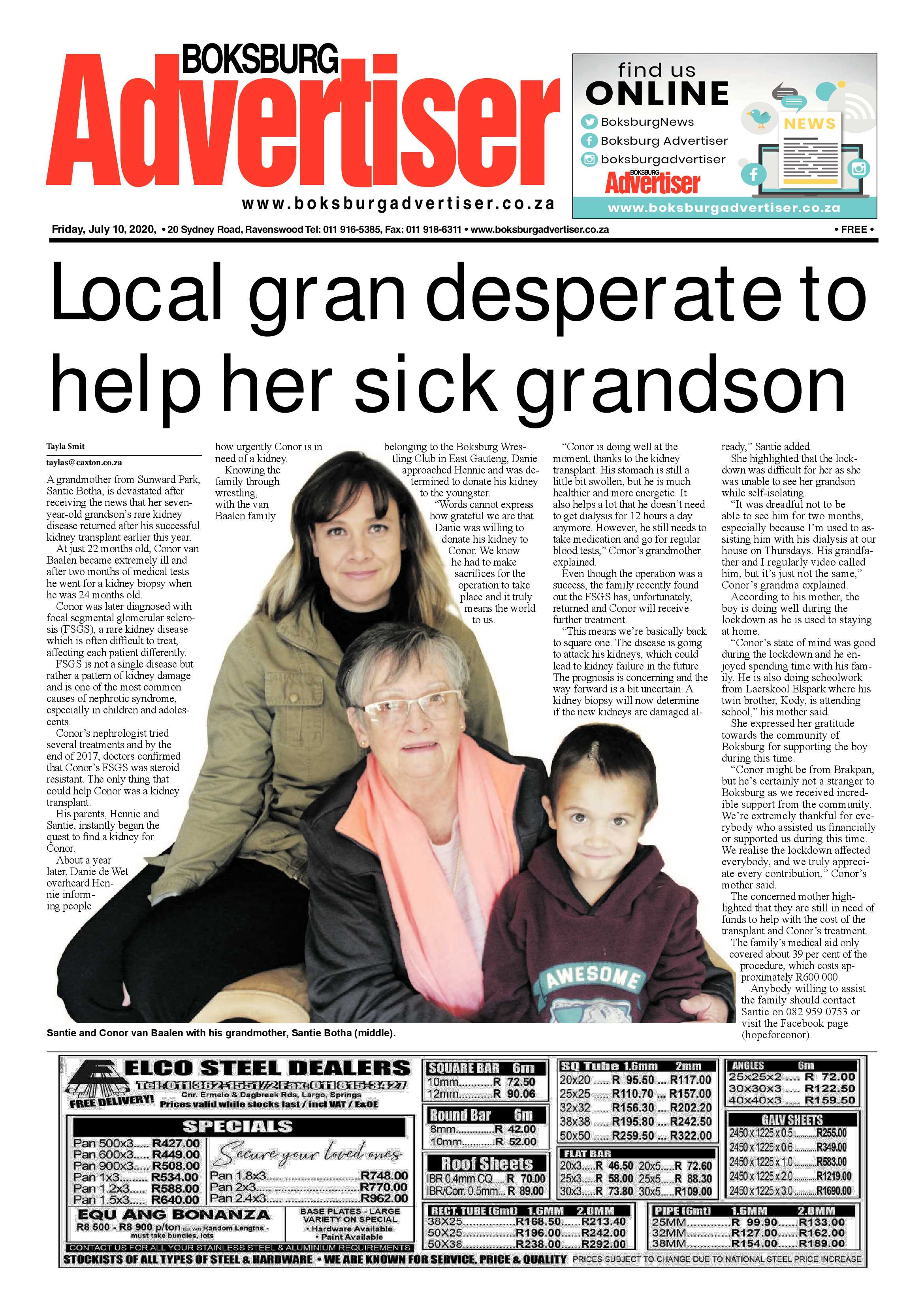 Boksburg Advertiser 07 July 2020 page 1