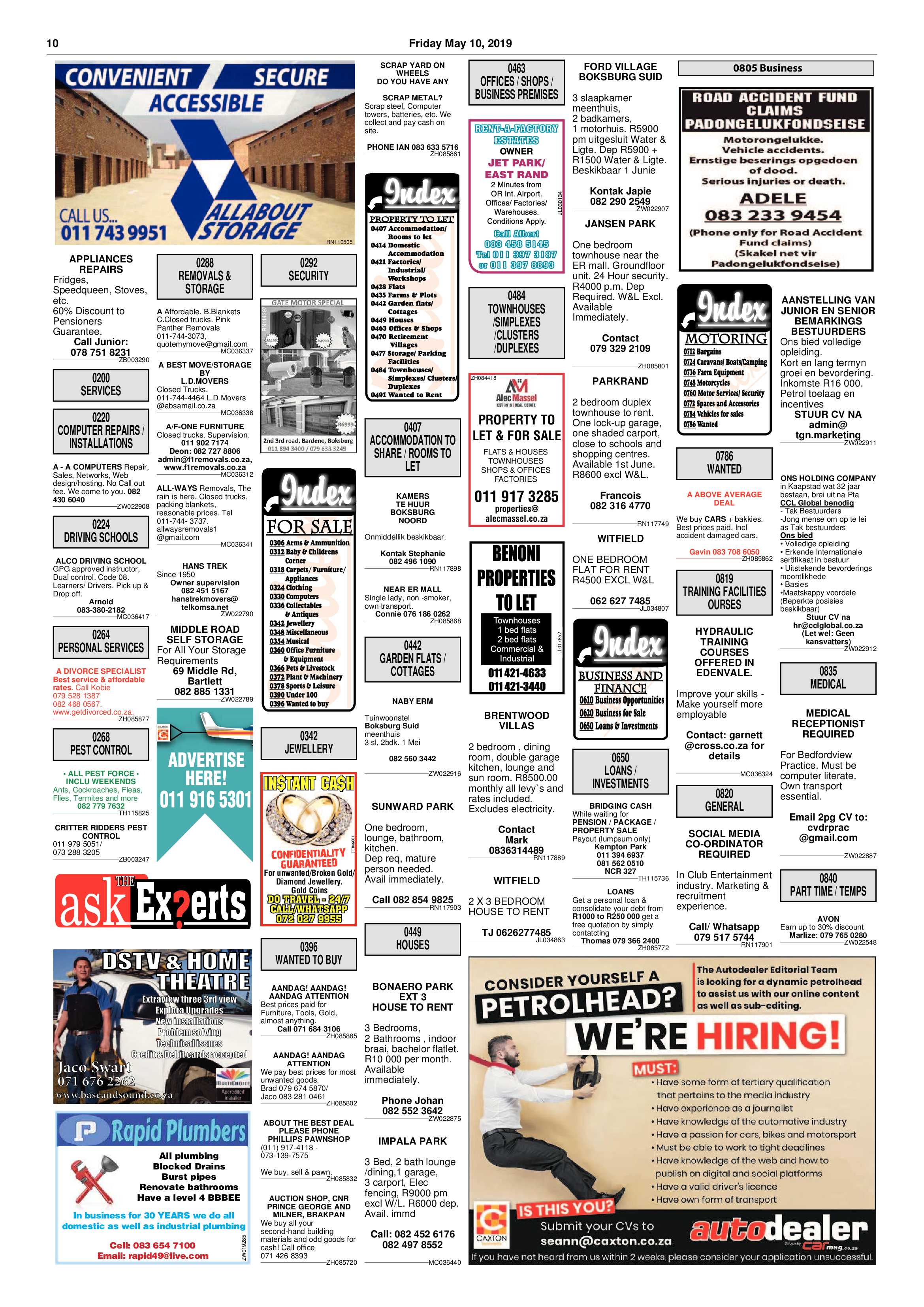 Boksburg Advertiser 07 May 2019 page 10