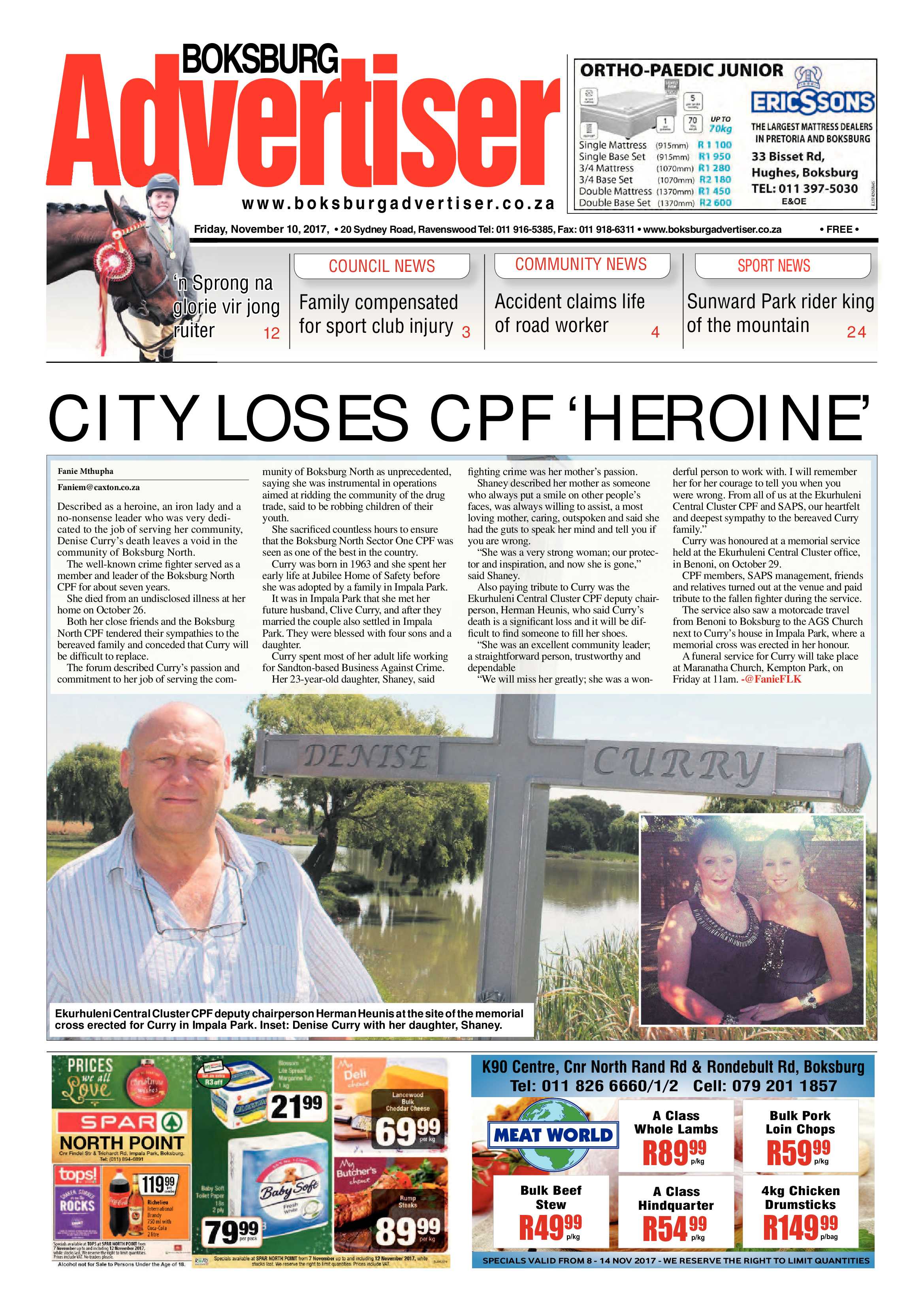 Boksburg Advertiser 07 November 2017 page 1
