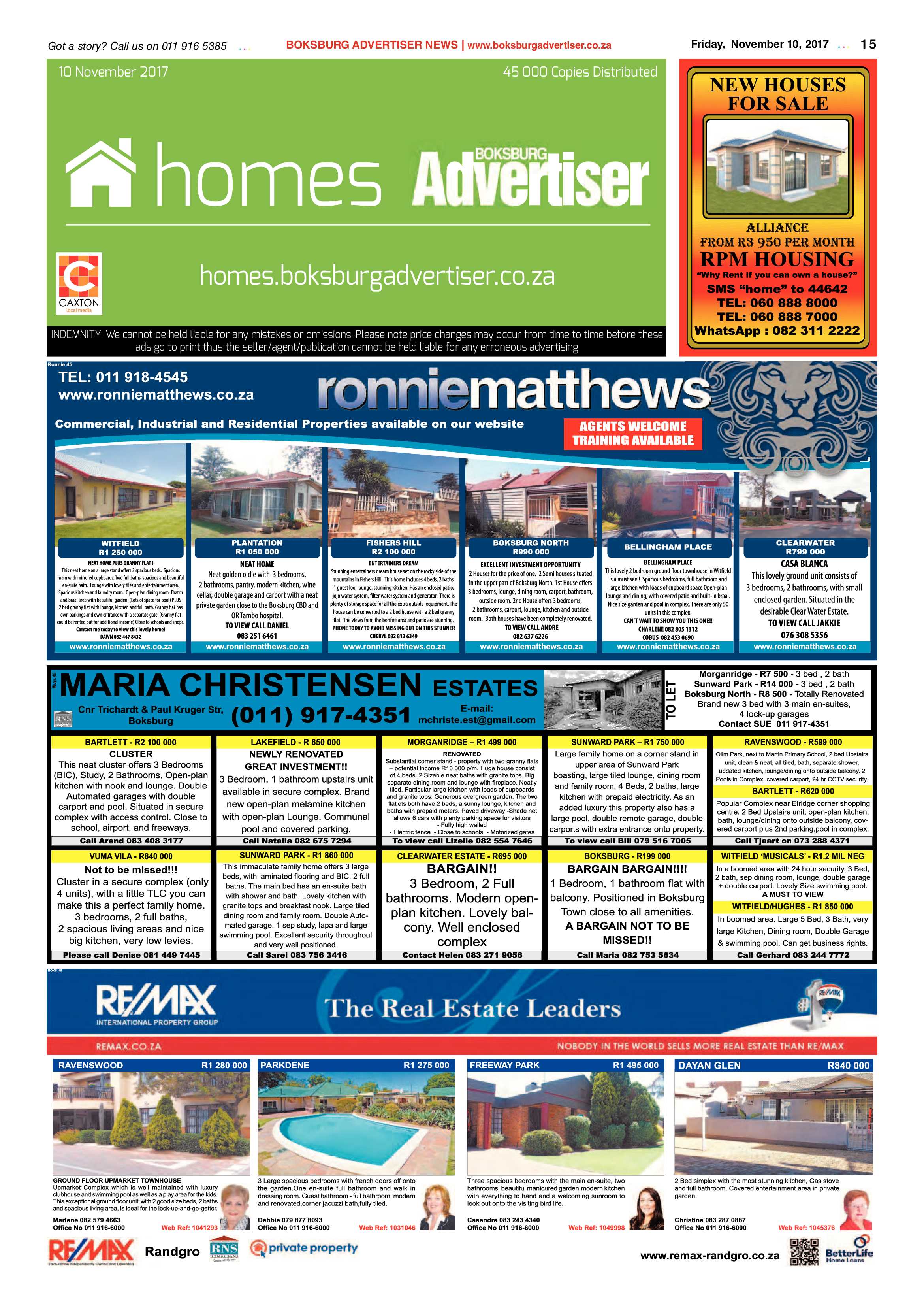 Boksburg Advertiser 07 November 2017 page 15