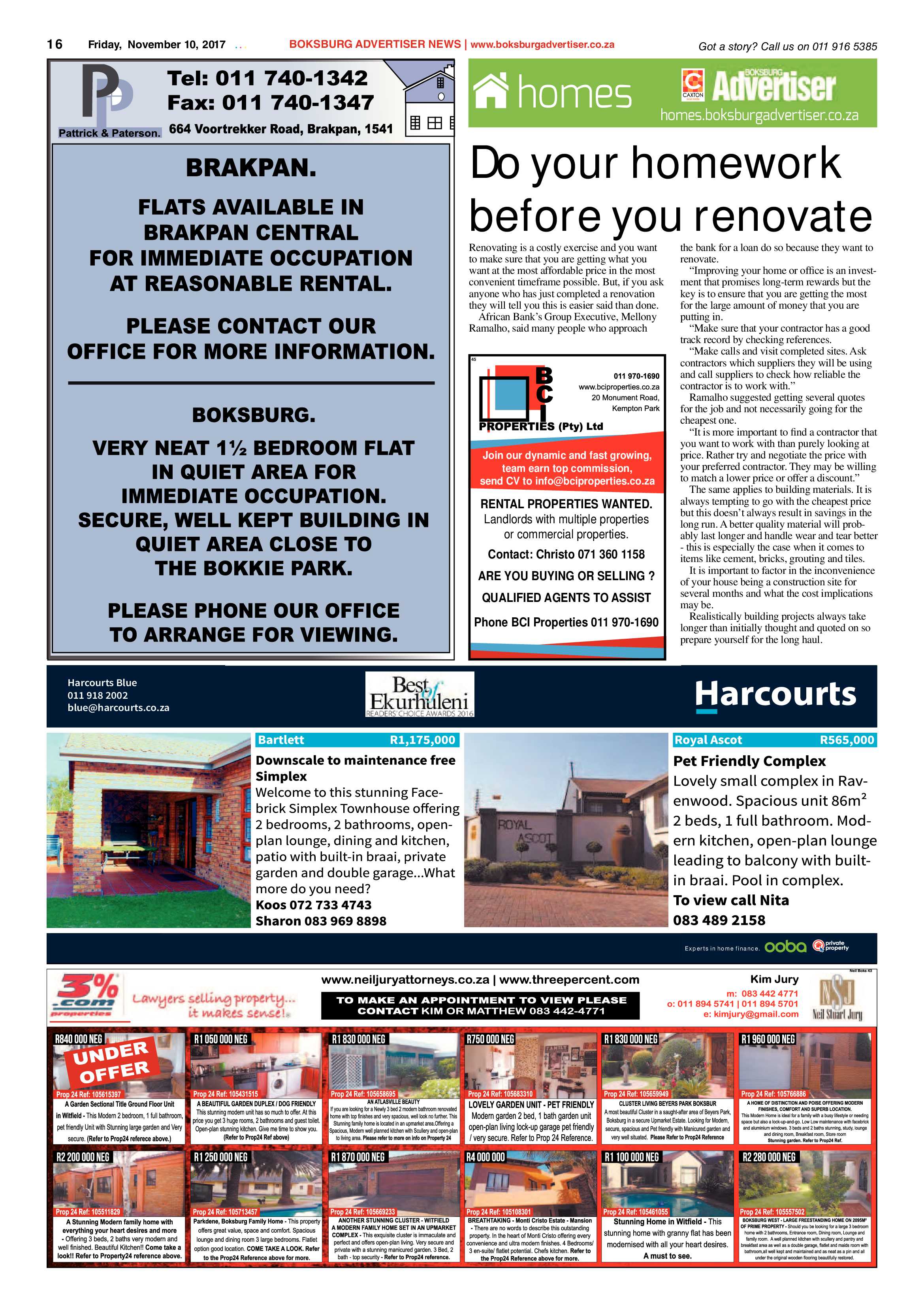 Boksburg Advertiser 07 November 2017 page 16