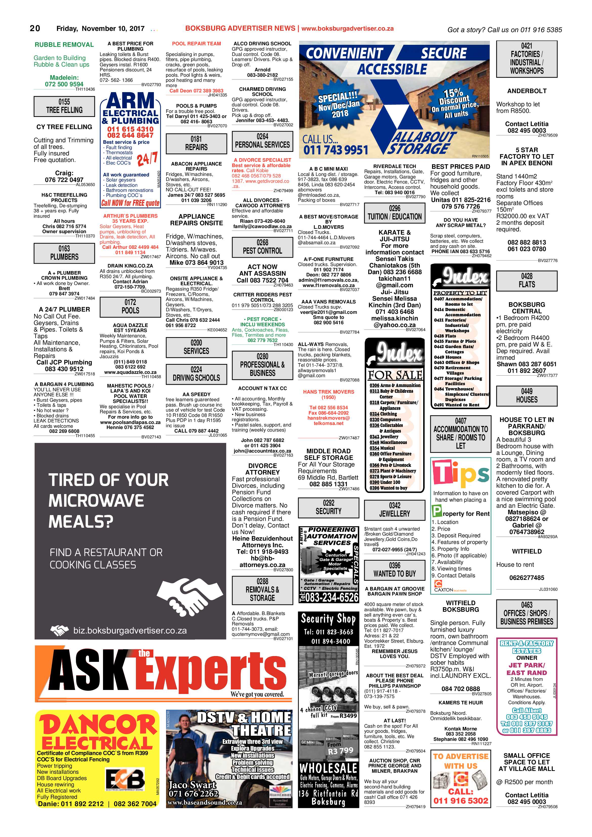 Boksburg Advertiser 07 November 2017 page 20