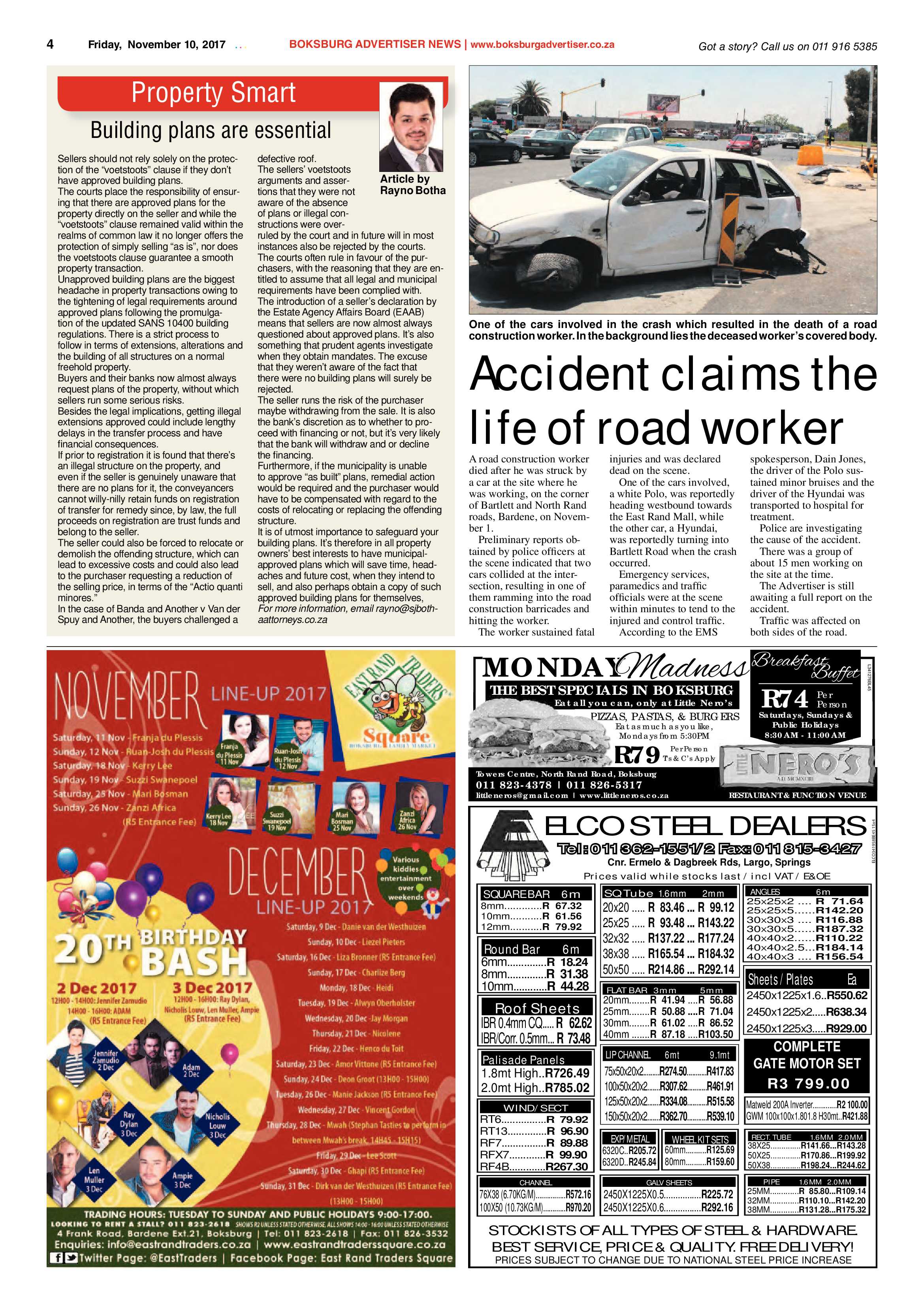 Boksburg Advertiser 07 November 2017 page 4