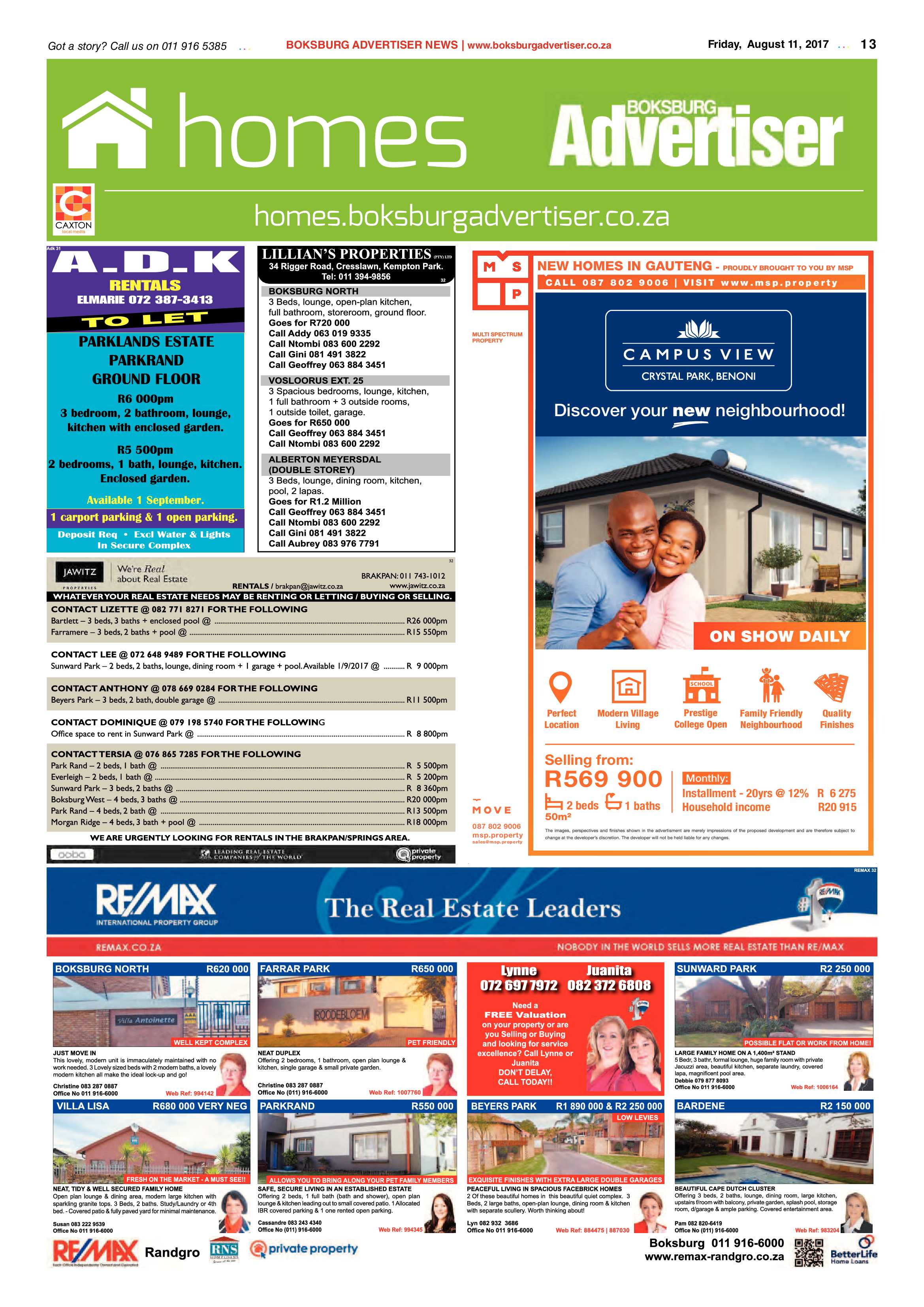 Boksburg Advertiser 08 August 2017 page 13