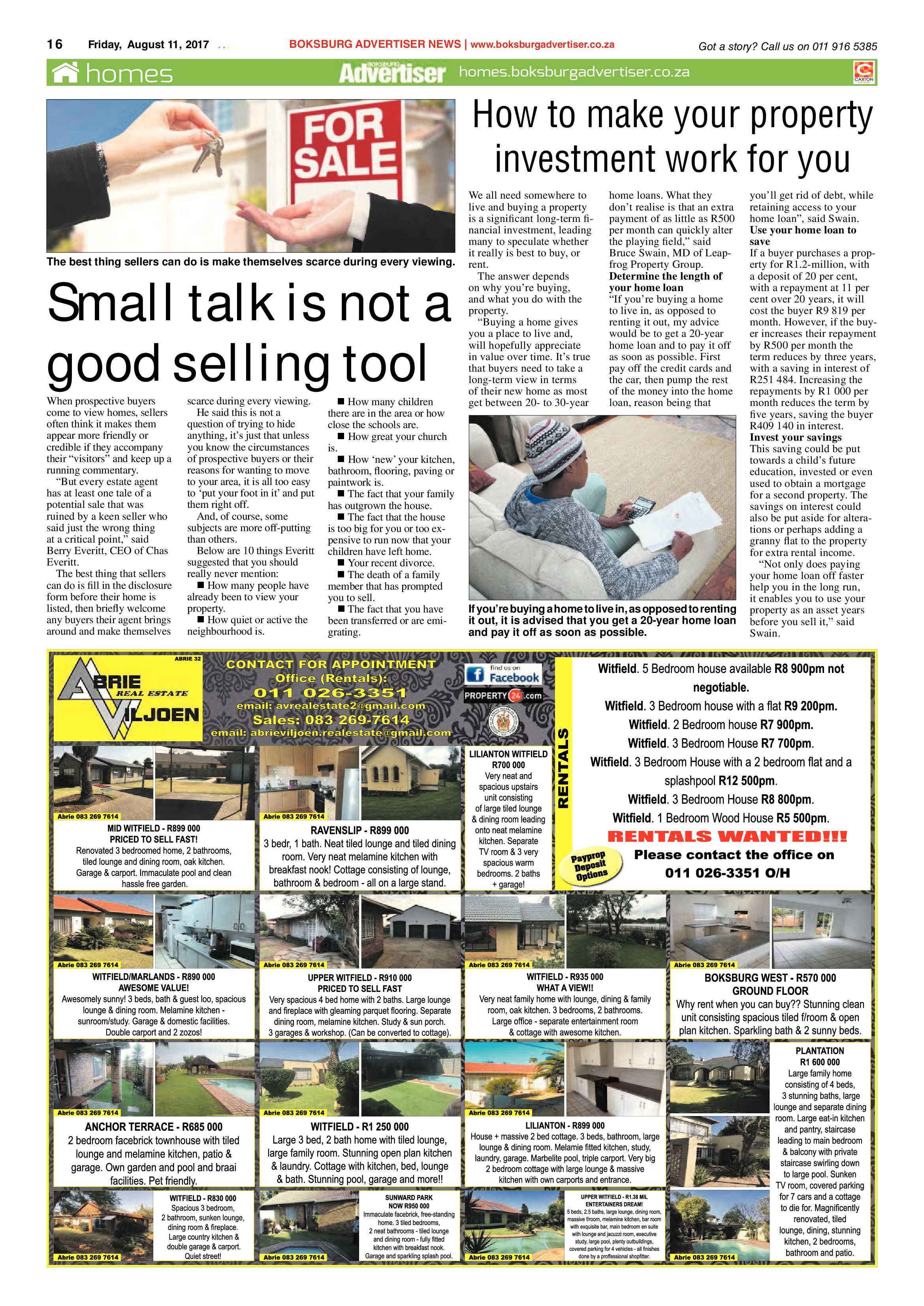 Boksburg Advertiser 08 August 2017 page 16