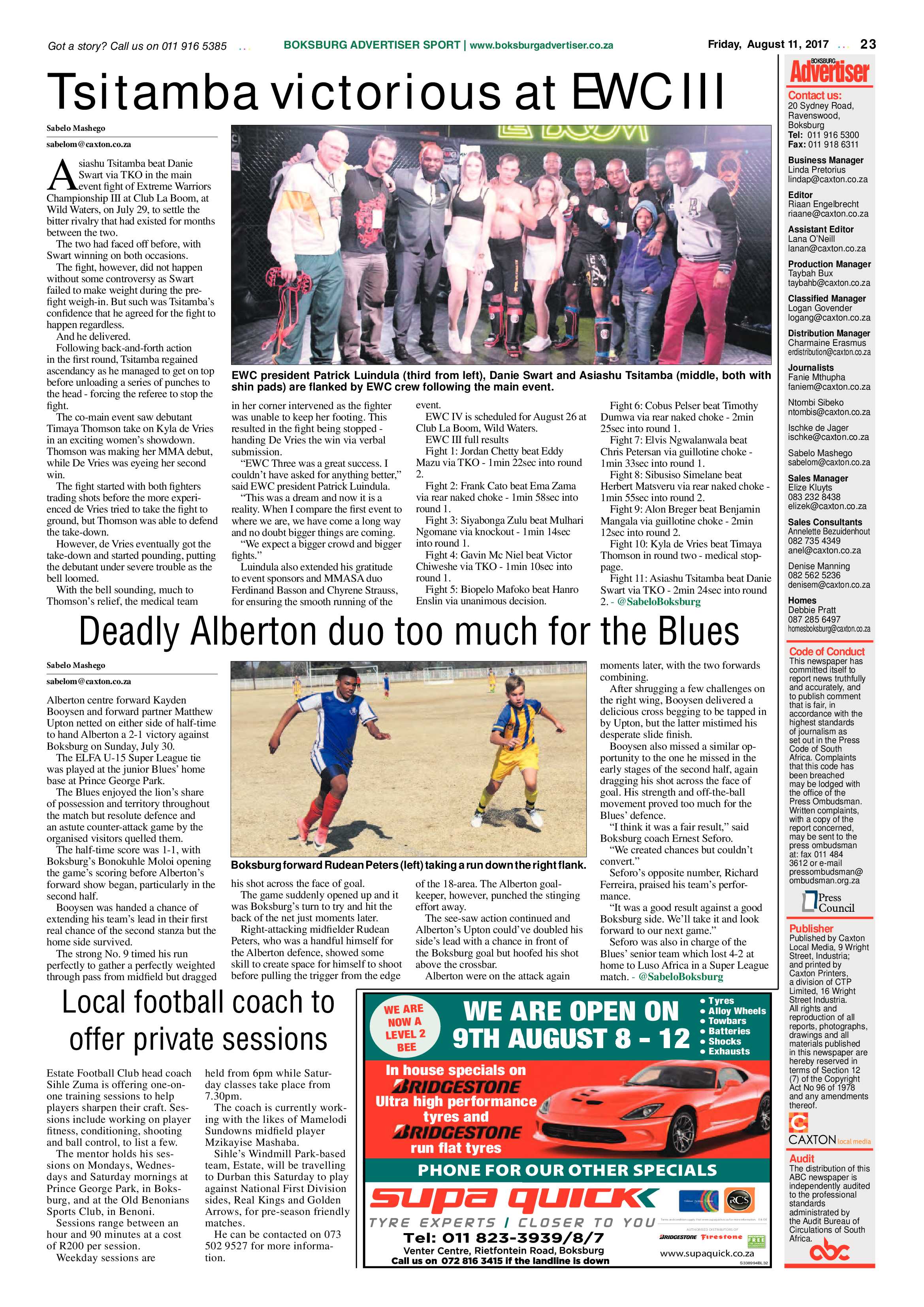Boksburg Advertiser 08 August 2017 page 23