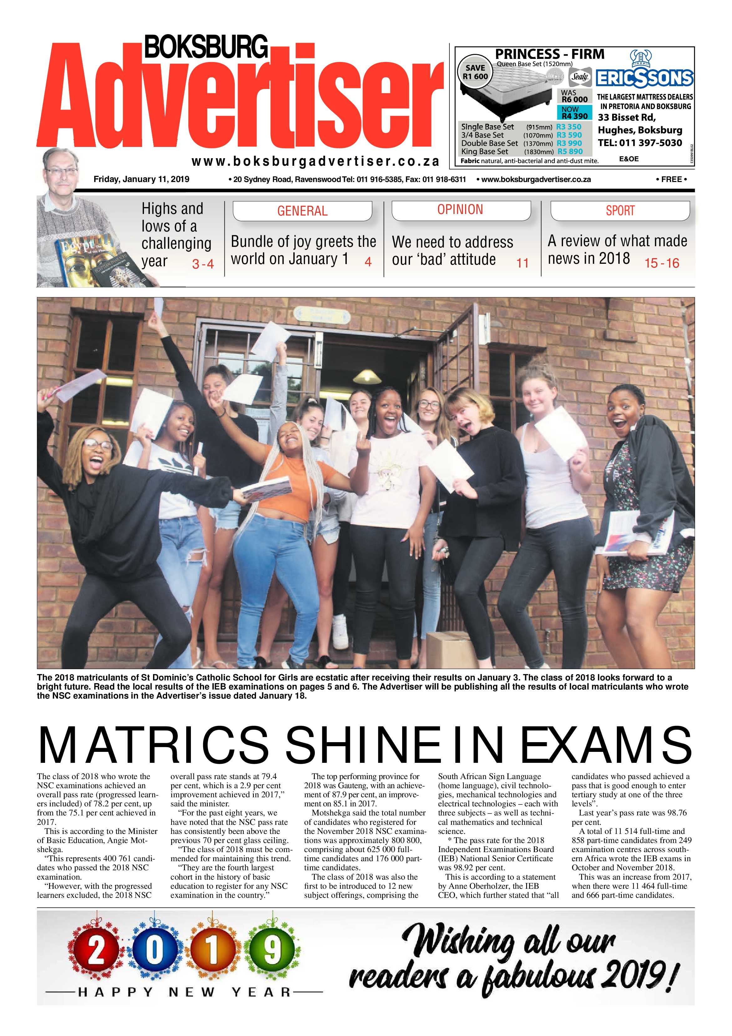 Boksburg Advertiser 08 January 2019 page 1