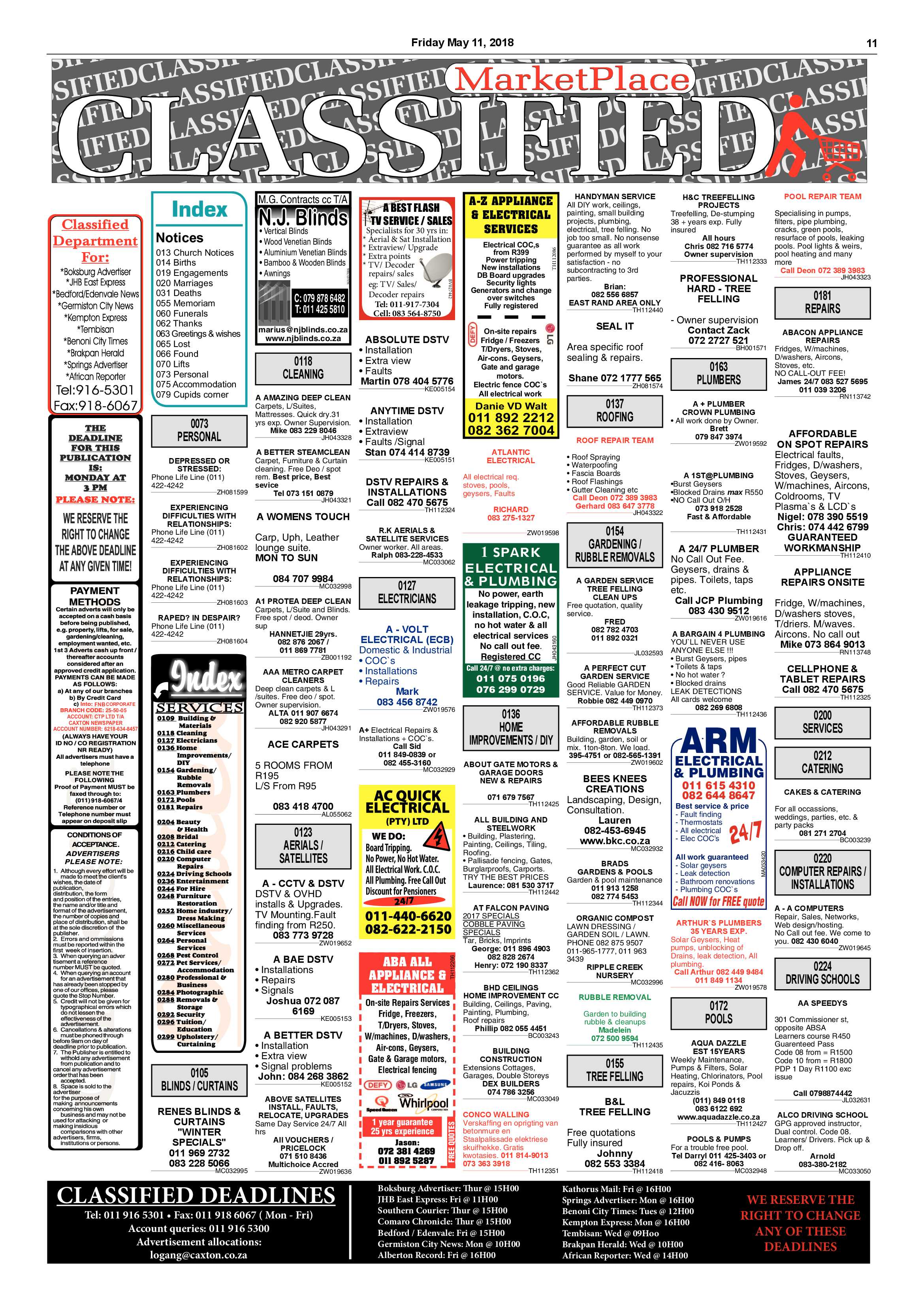 Boksburg Advertiser 08 May 2018 page 11