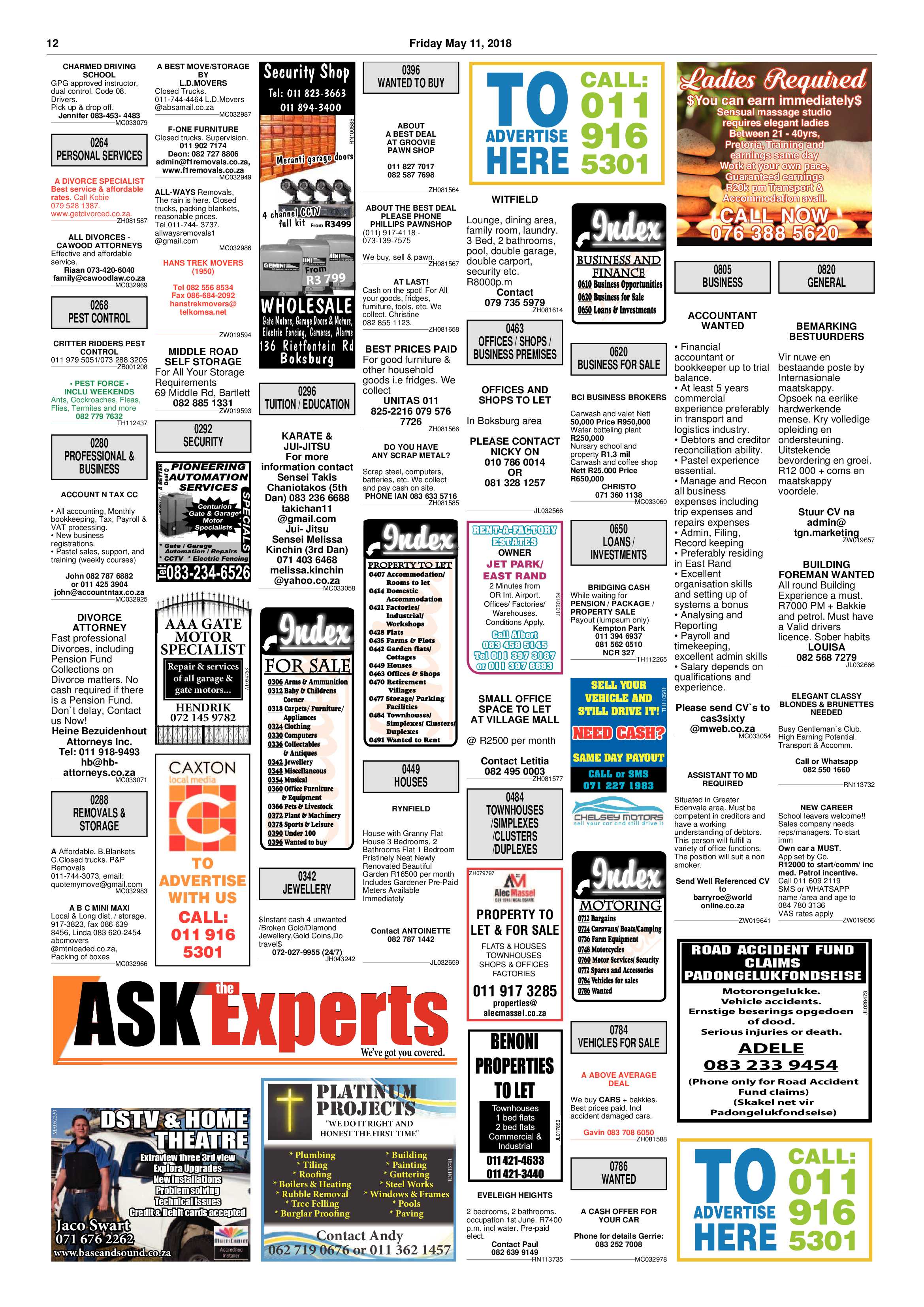Boksburg Advertiser 08 May 2018 page 12