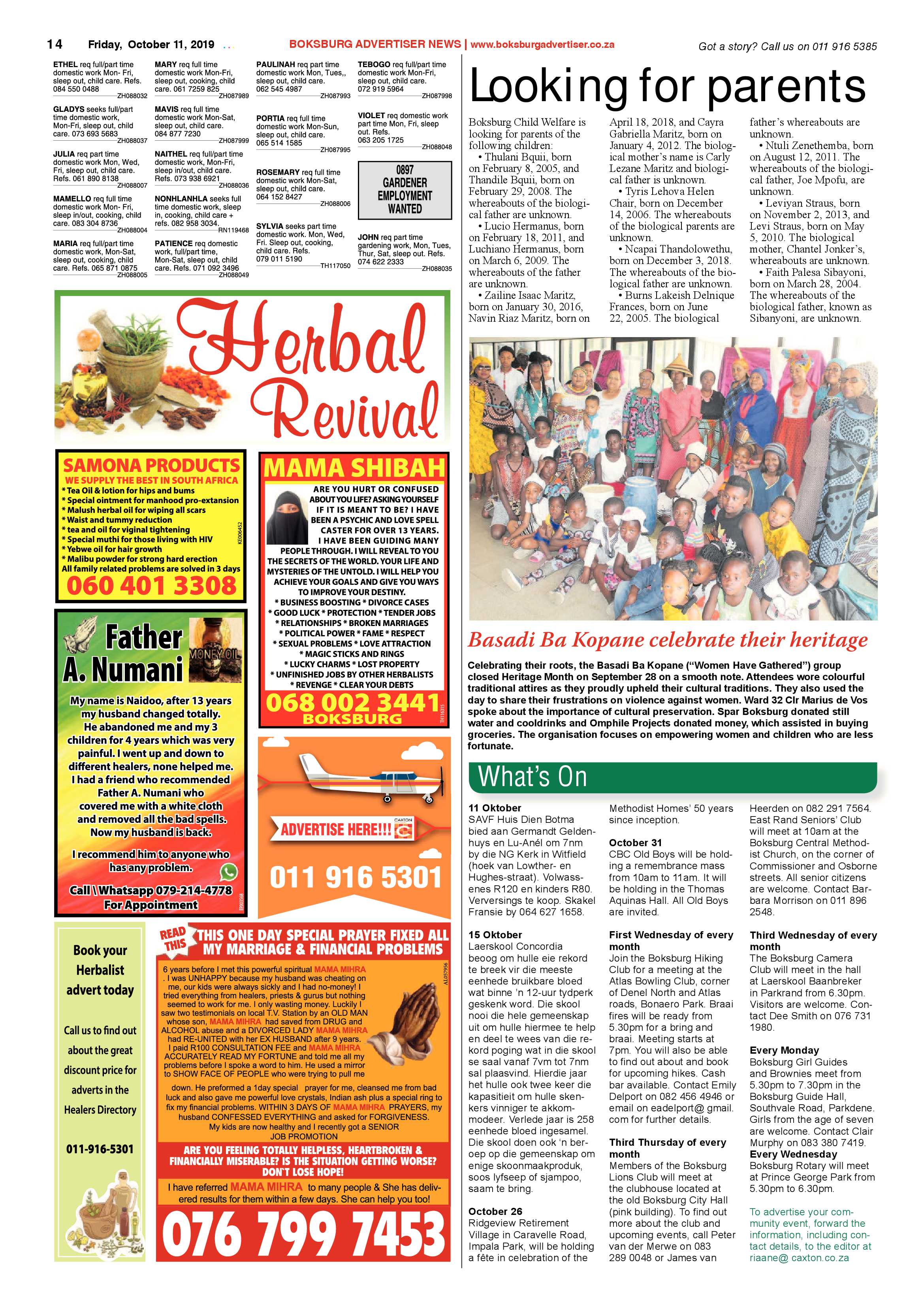 Boksburg Advertiser 08 October 2019 page 14