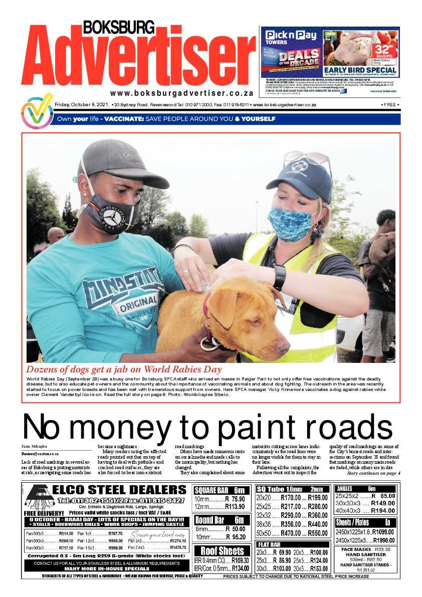 Boksburg Advertiser 08 October 2021 page 1