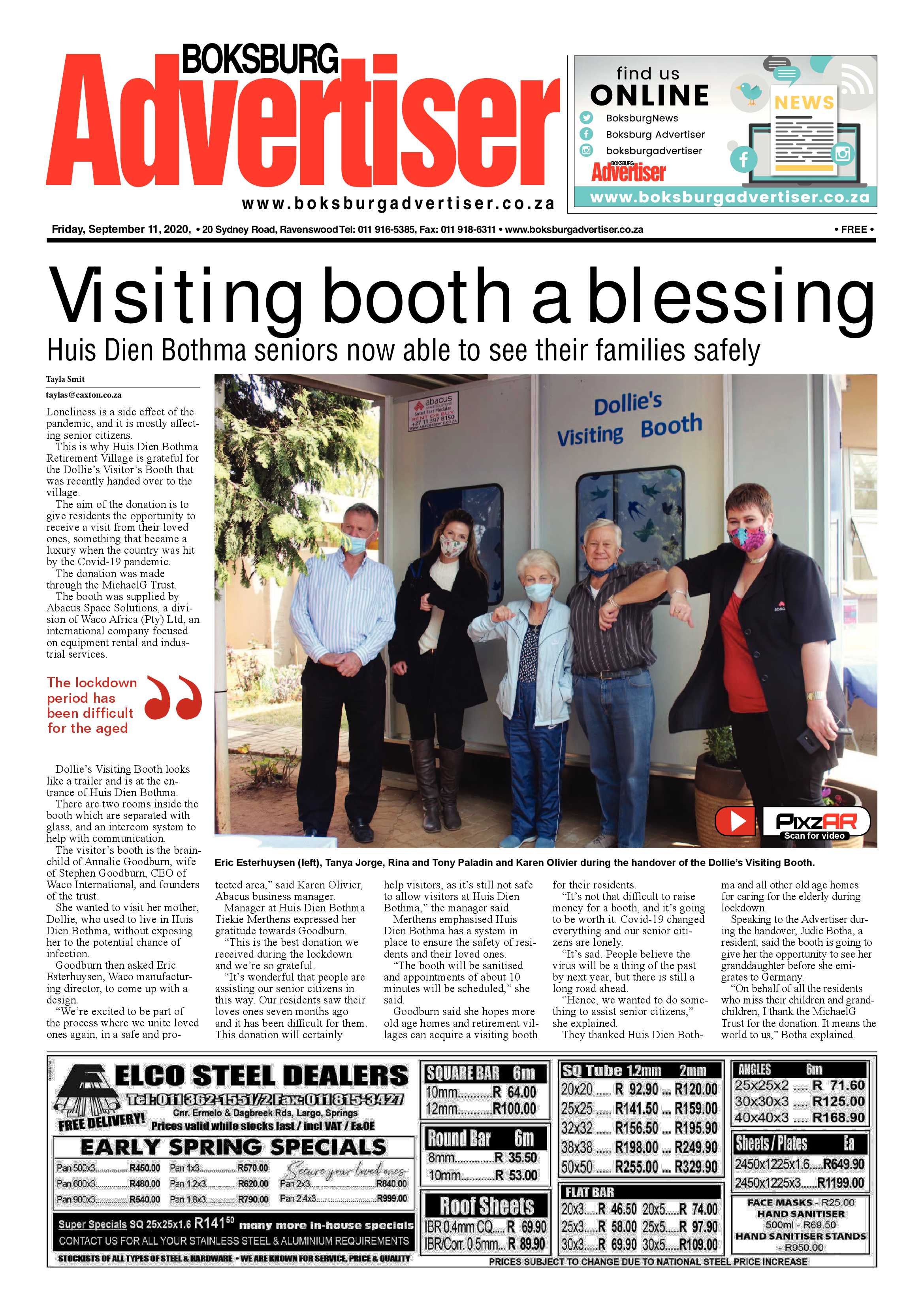 Boksburg Advertiser 08 September 2020 page 1