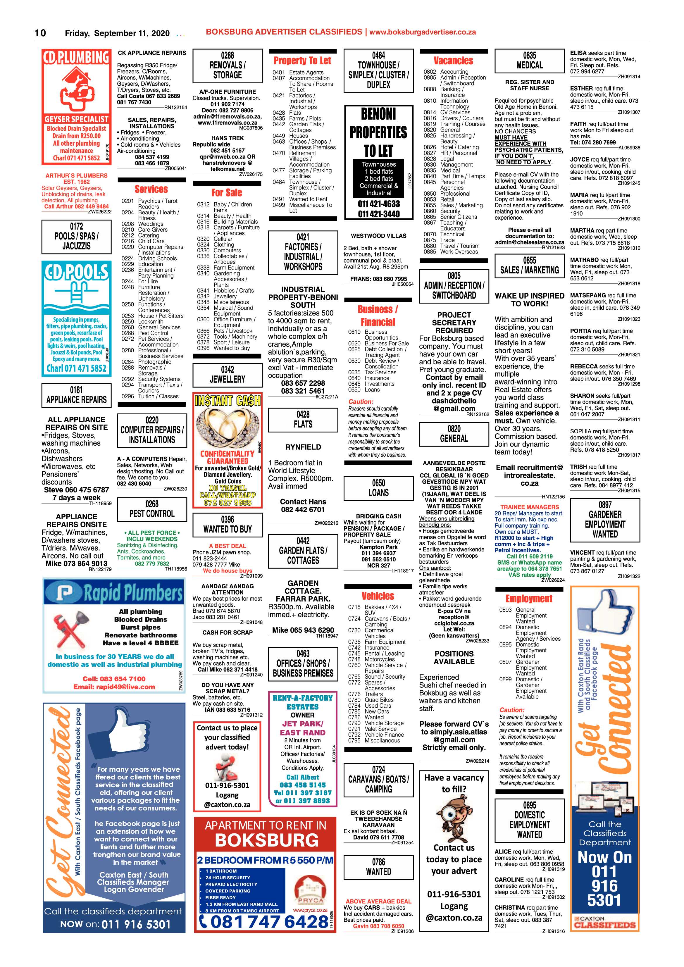 Boksburg Advertiser 08 September 2020 page 10