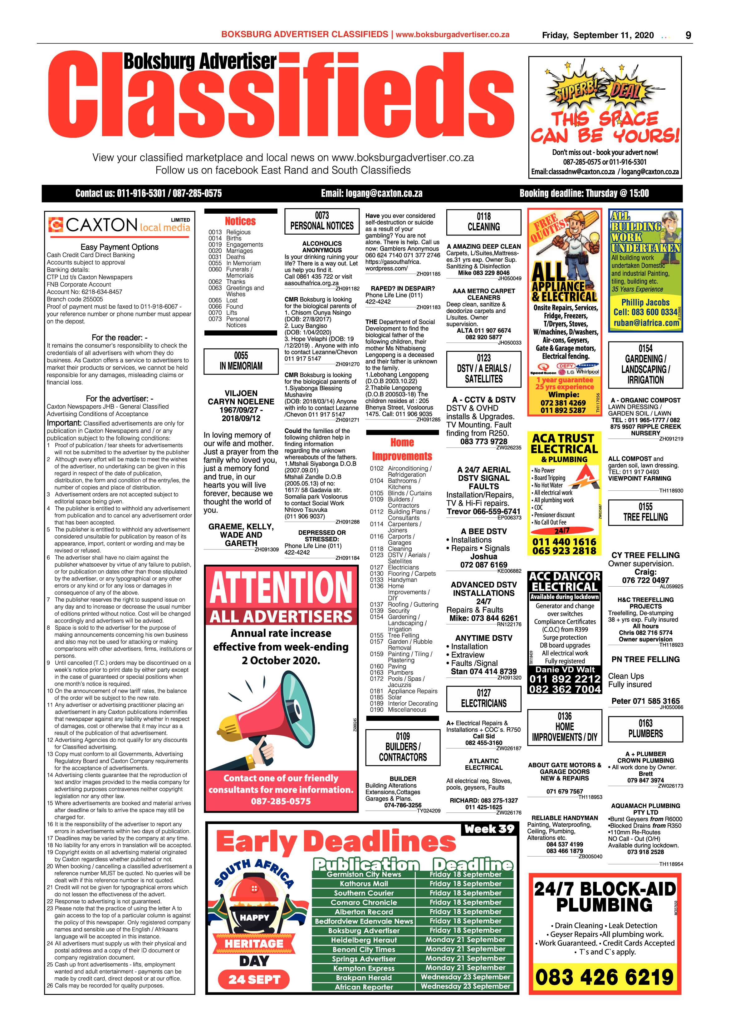 Boksburg Advertiser 08 September 2020 page 9