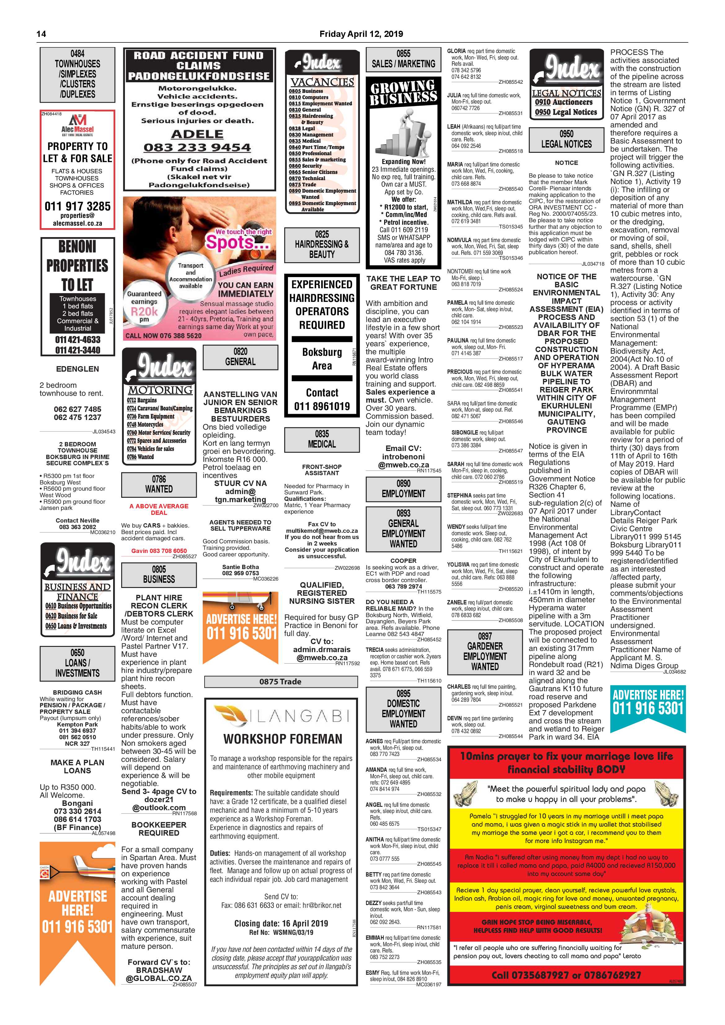 Boksburg Advertiser 09 April 2019 page 14