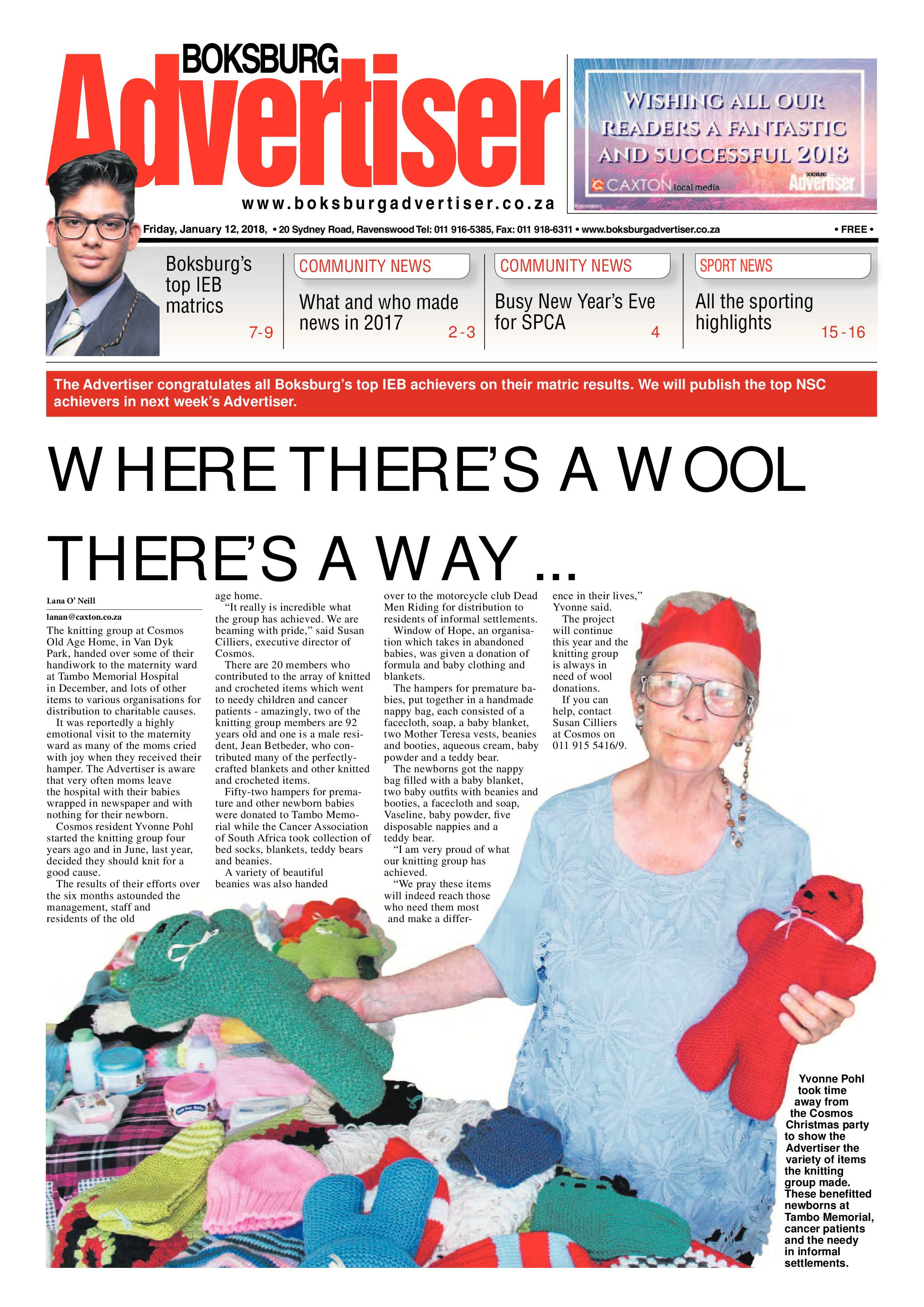 Boksburg Advertiser 09 January 2017 page 1